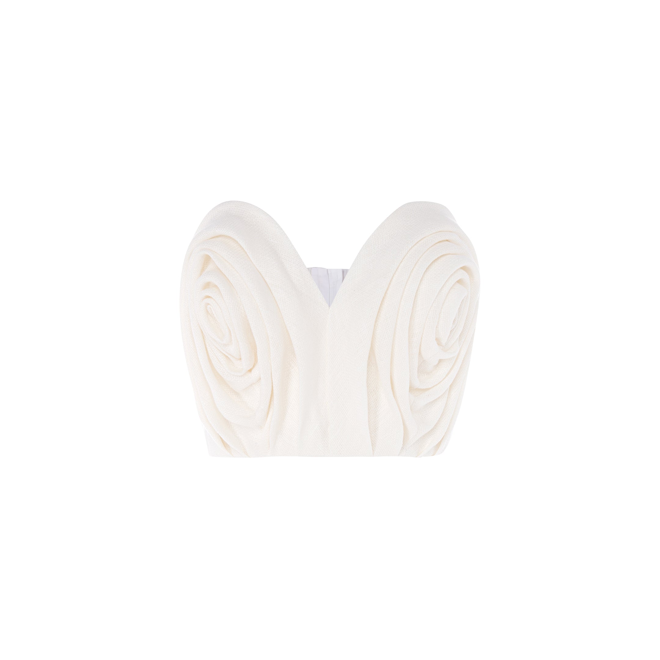 Linen Draped Corset Cropped Top