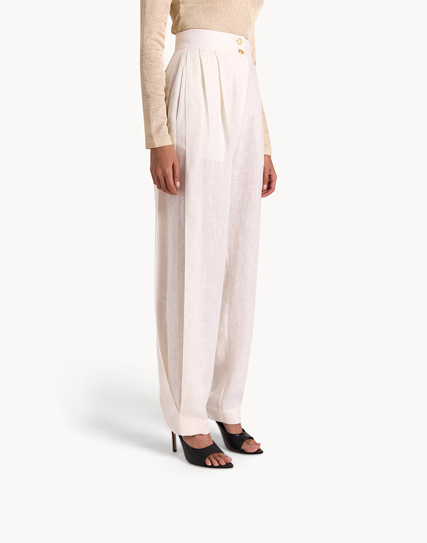 Linen Pleated Trousers