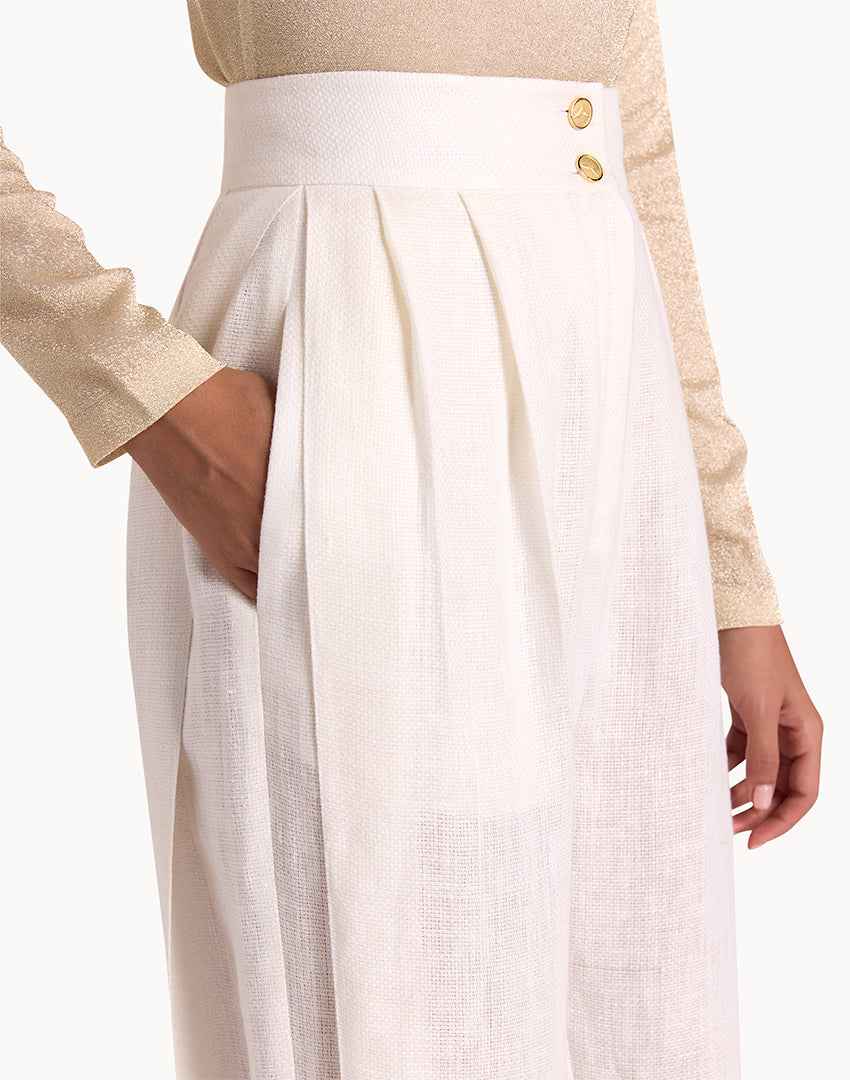 Linen Pleated Trousers