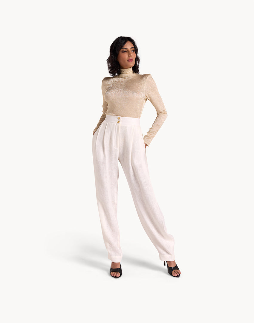 Linen Pleated Trousers