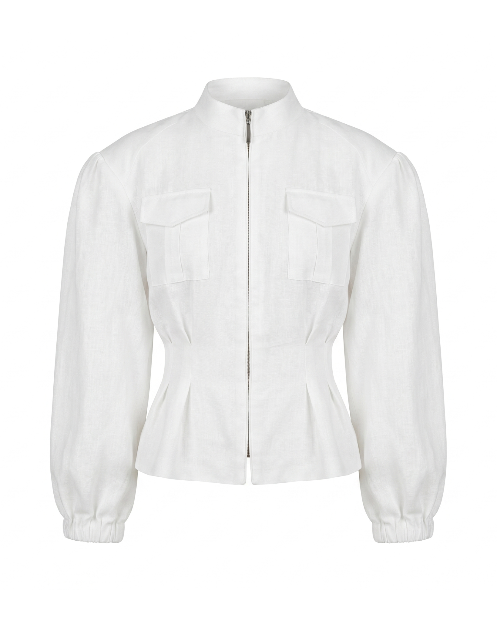 Hemp Mandarin Collar Safari Jacket