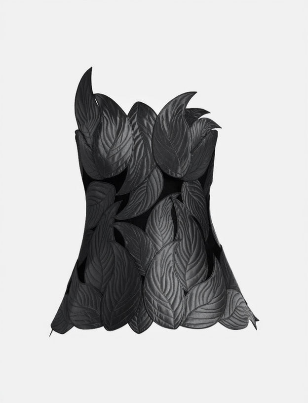 Grandeur Leaf Appliqué Corset