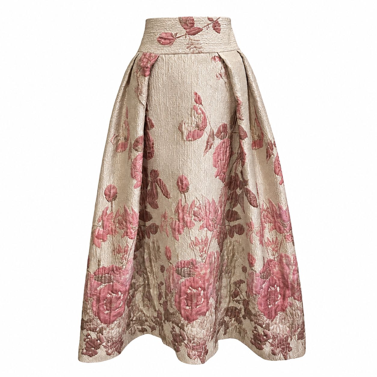 Floral Brocade Maxi Skirt