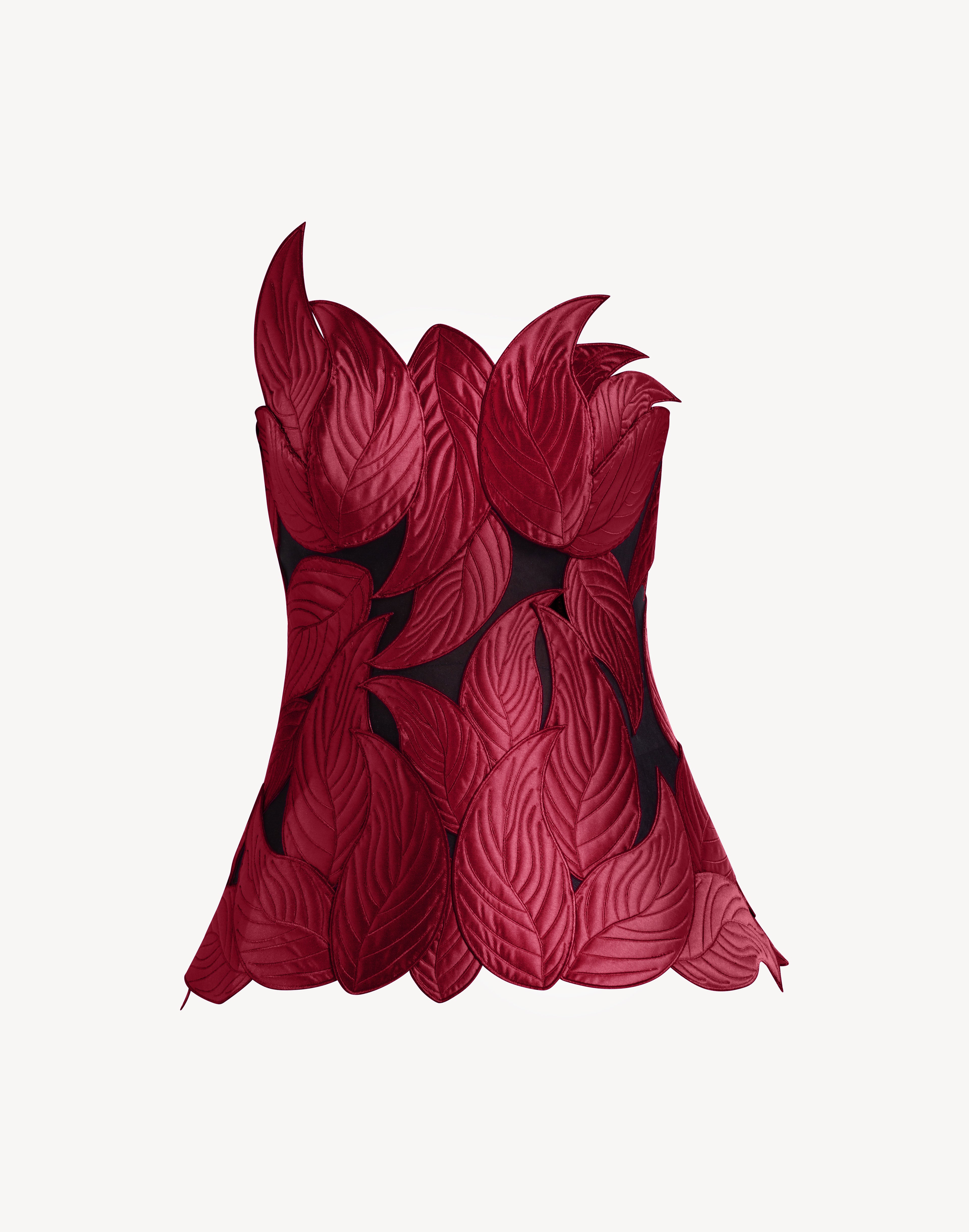 Grandeur Leaf Appliqué Corset