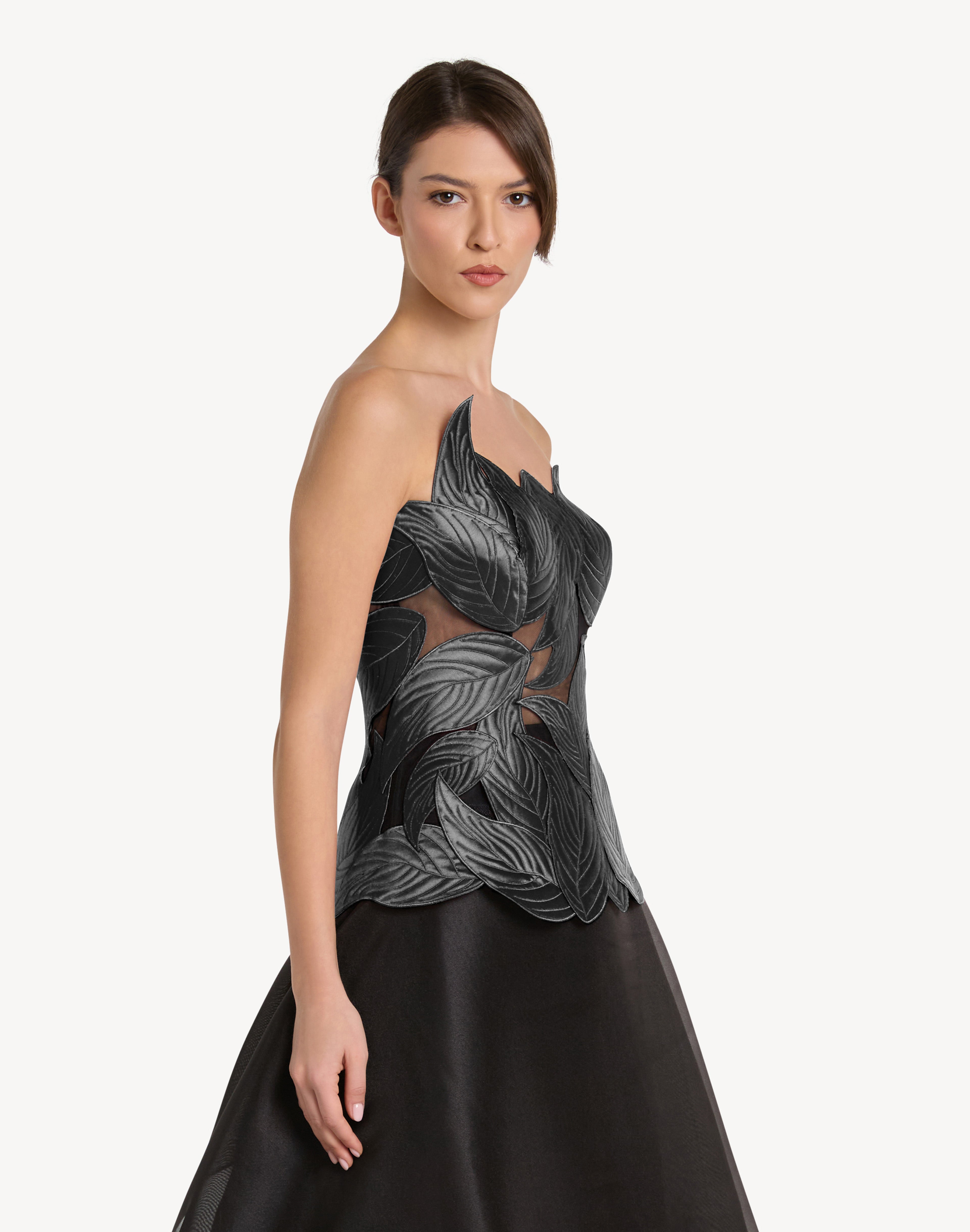 Grandeur Leaf Appliqué Corset