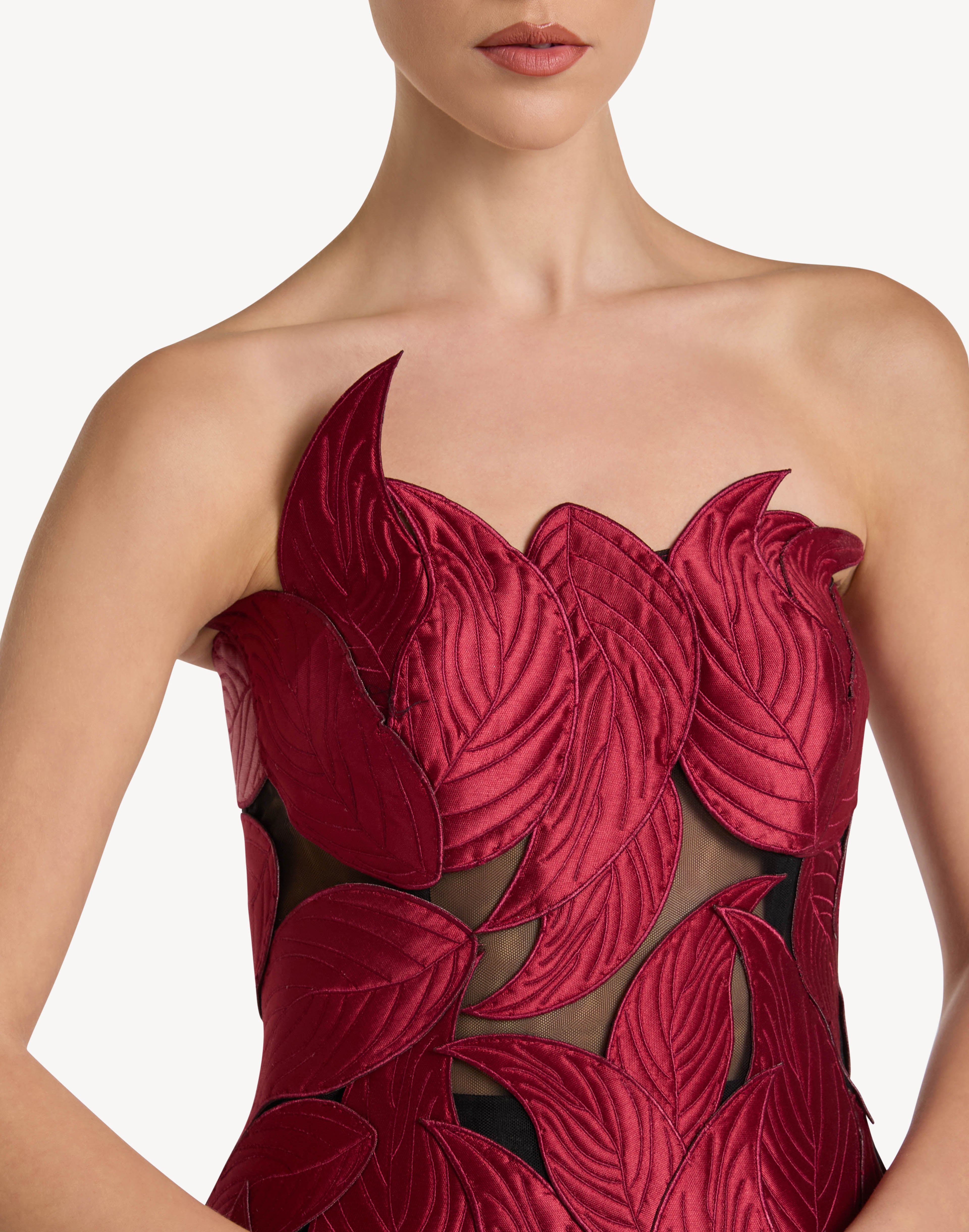 Grandeur Leaf Appliqué Corset