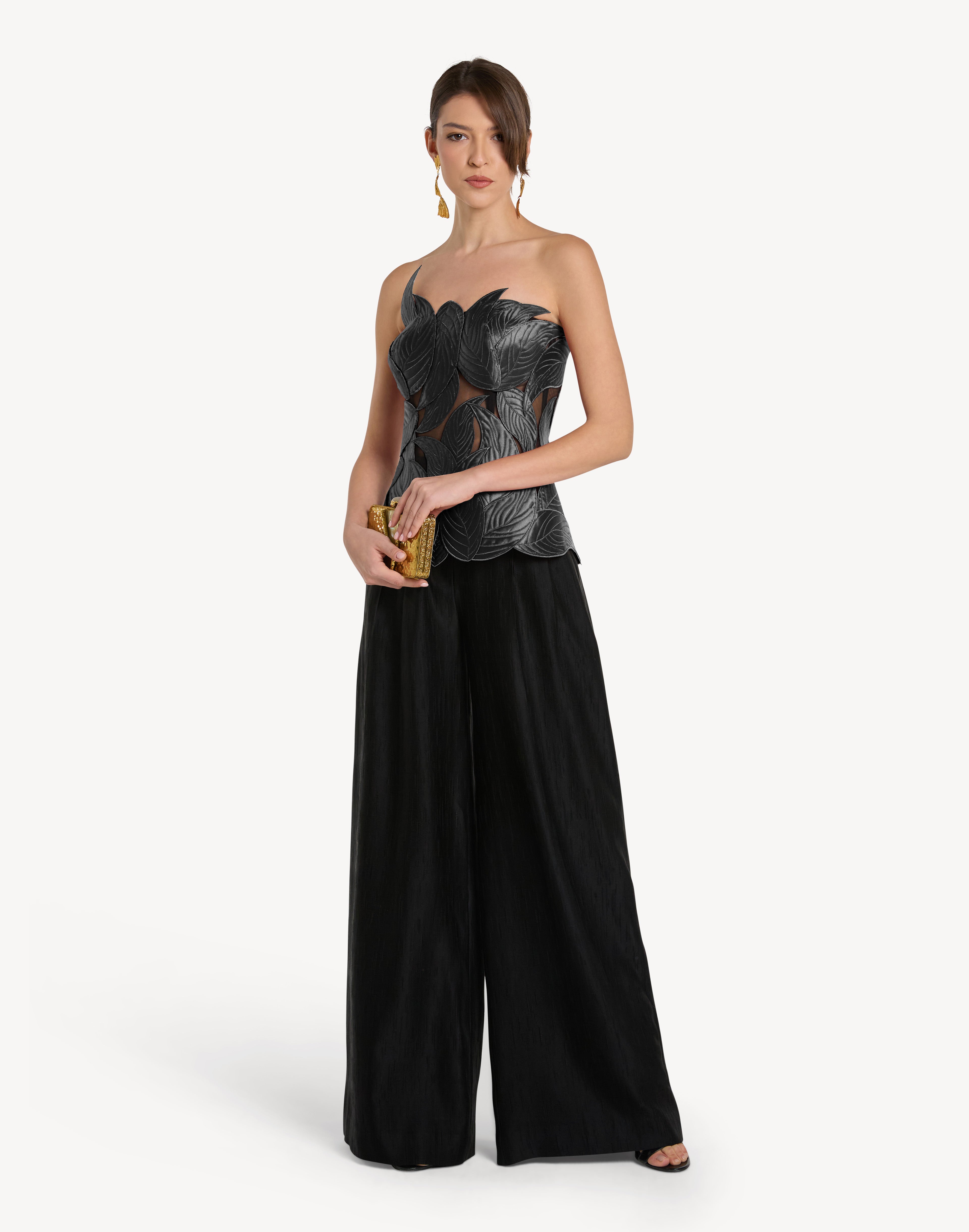 Grandeur Leaf Appliqué Corset