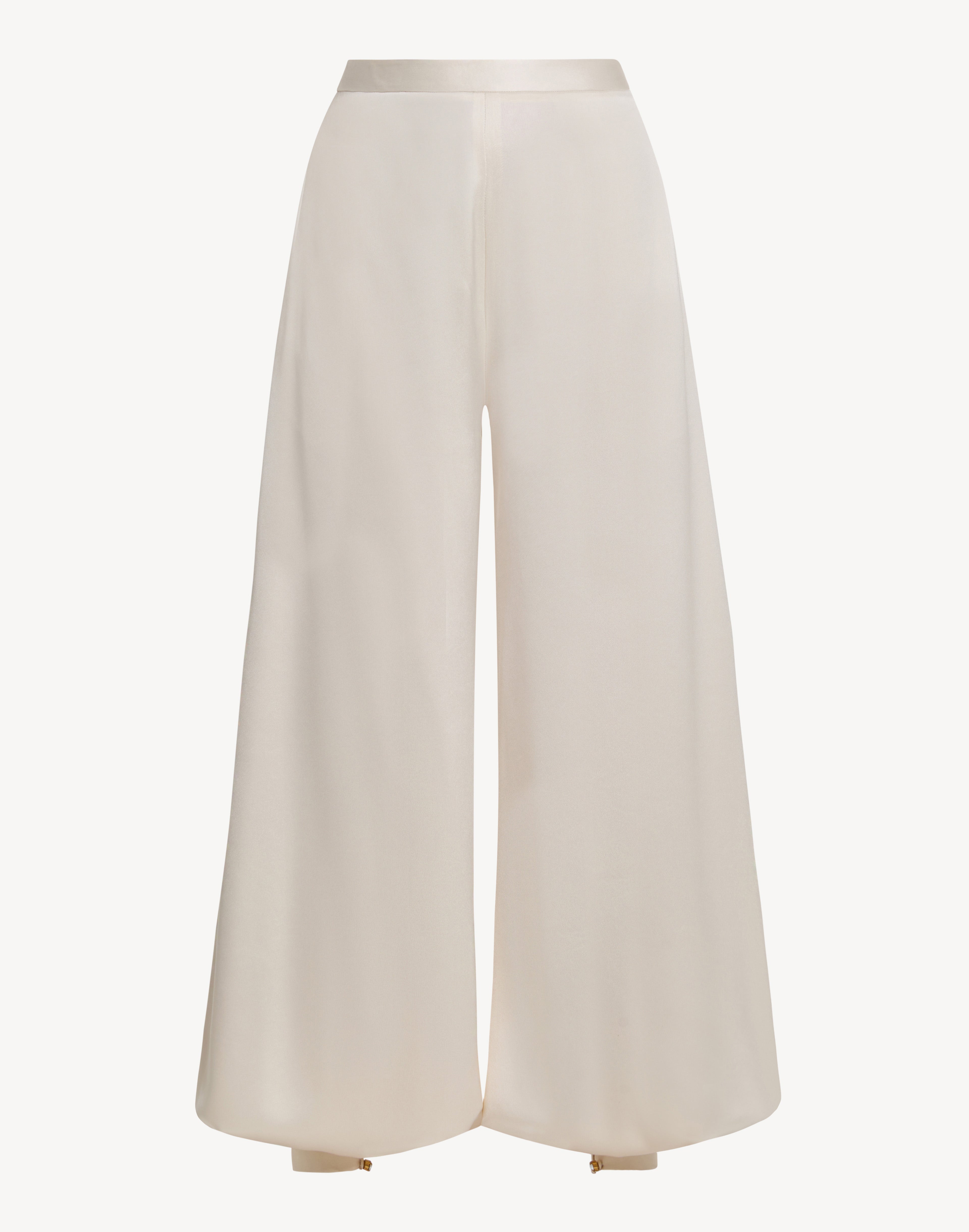 Button Cuff Detail Satin Haram Trousers