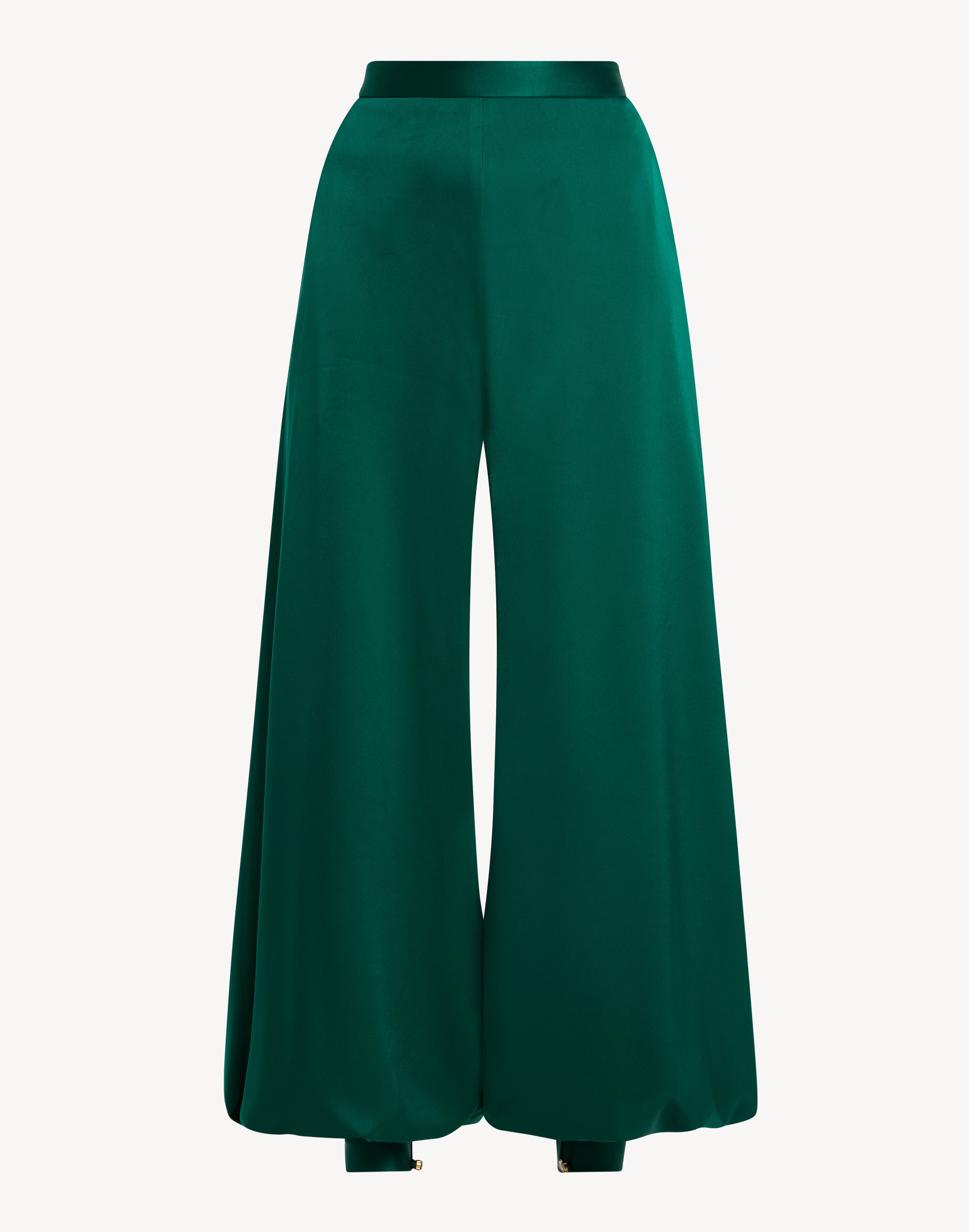 Button Cuff Detail Satin Haram Trousers