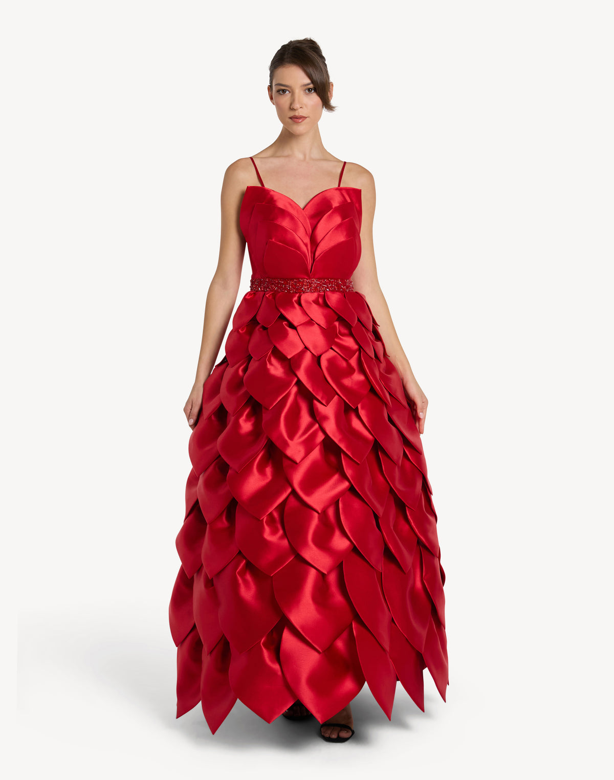 Leaf Appliqué Corset Sweetheart Gown