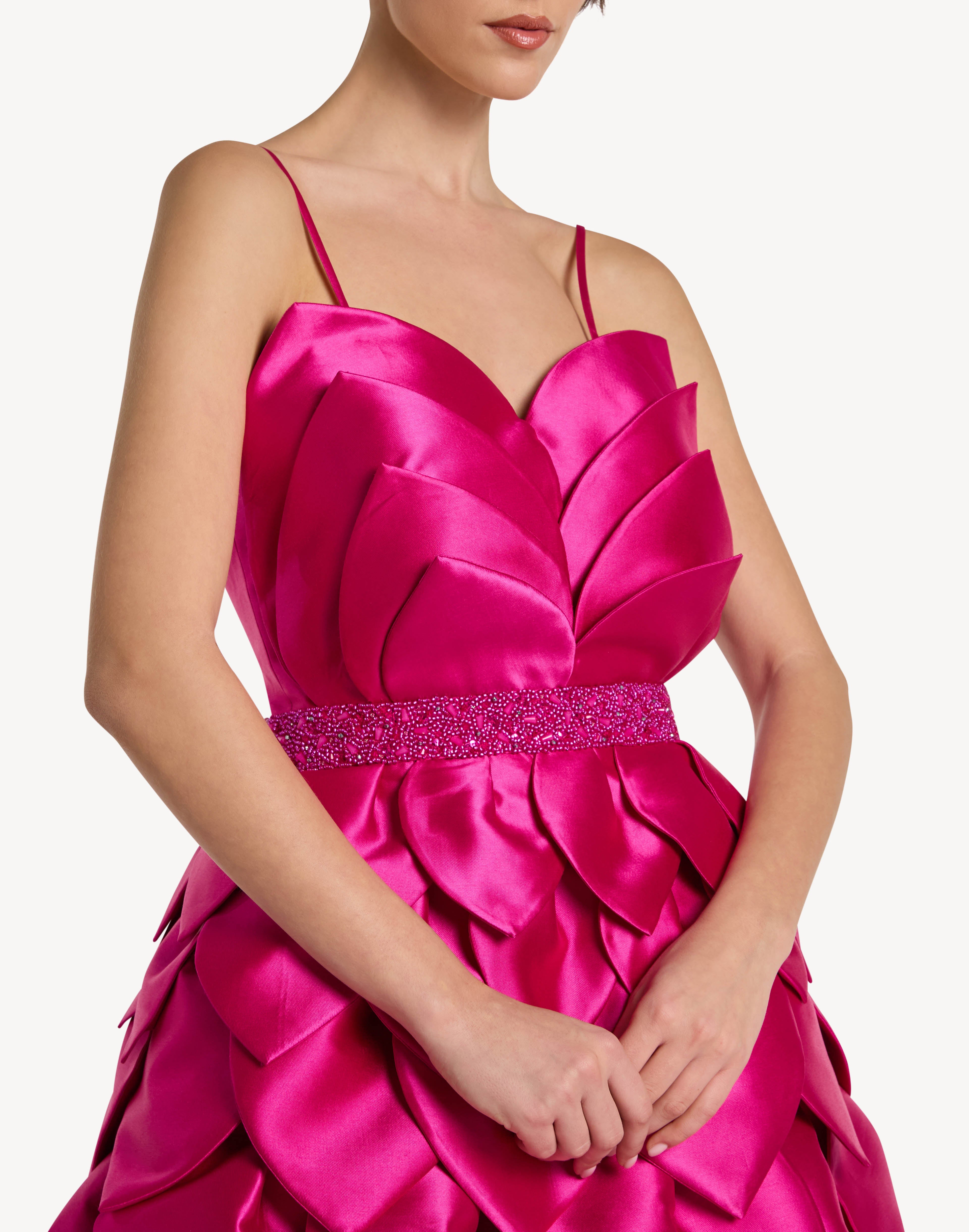 Leaf Appliqué Corset Sweetheart Gown