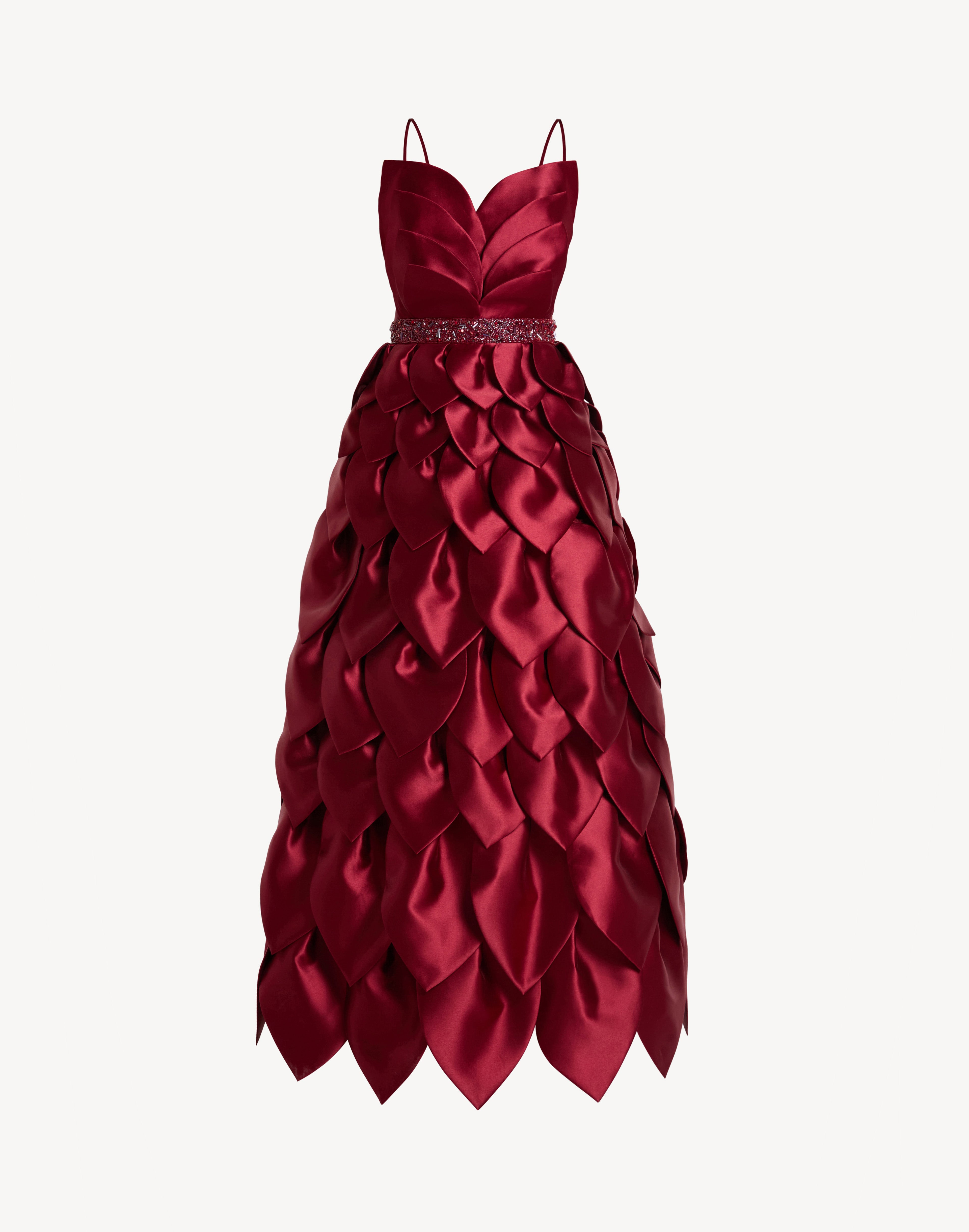 Leaf Appliqué Corset Sweetheart Gown