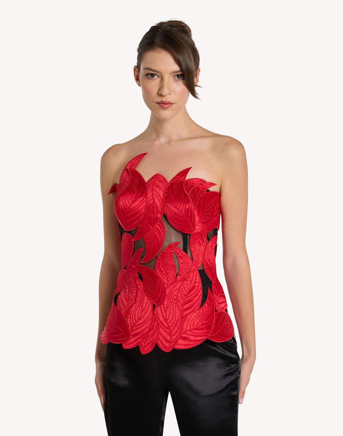 Grandeur Leaf Appliqué Corset