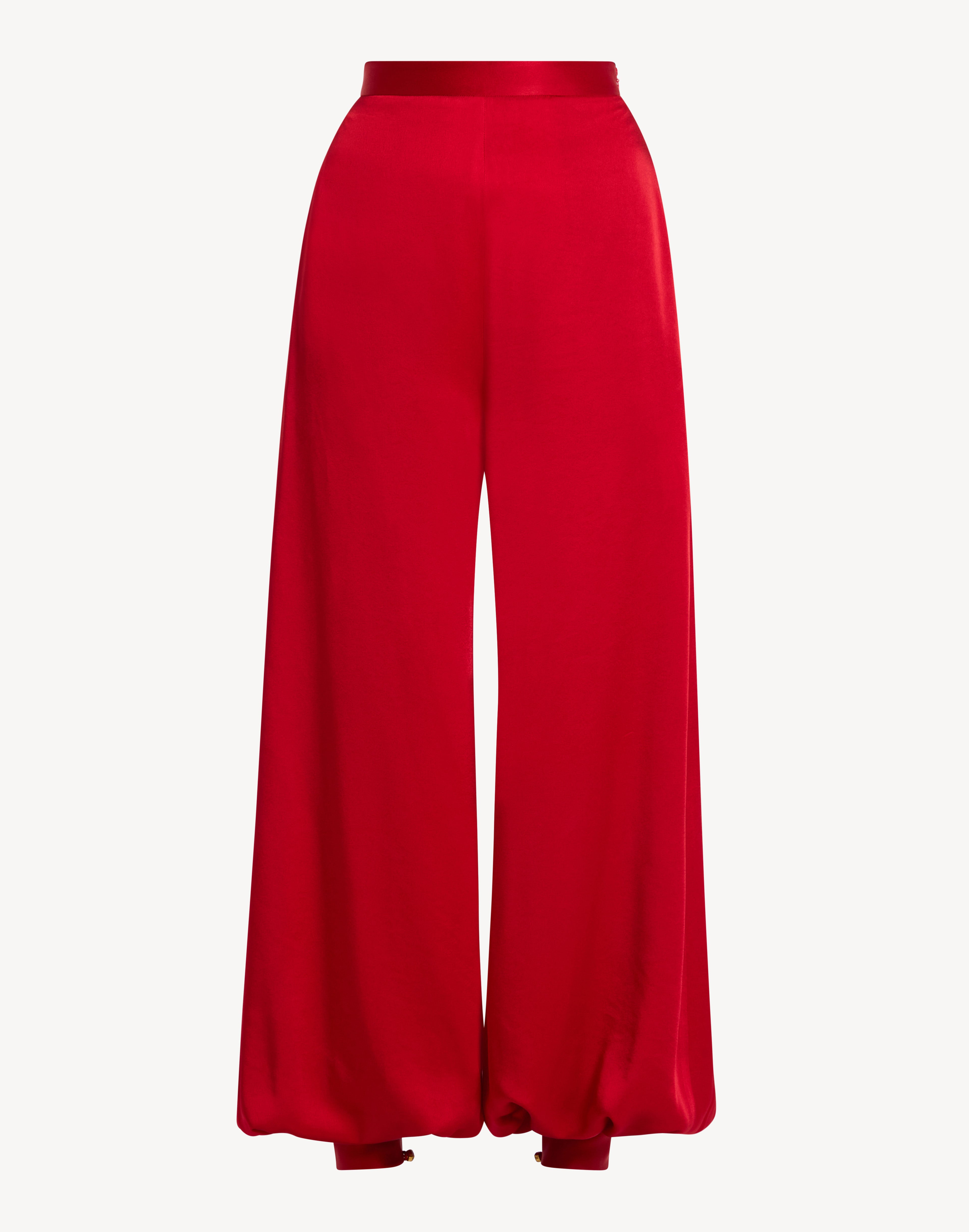 Button Cuff Detail Satin Haram Trousers