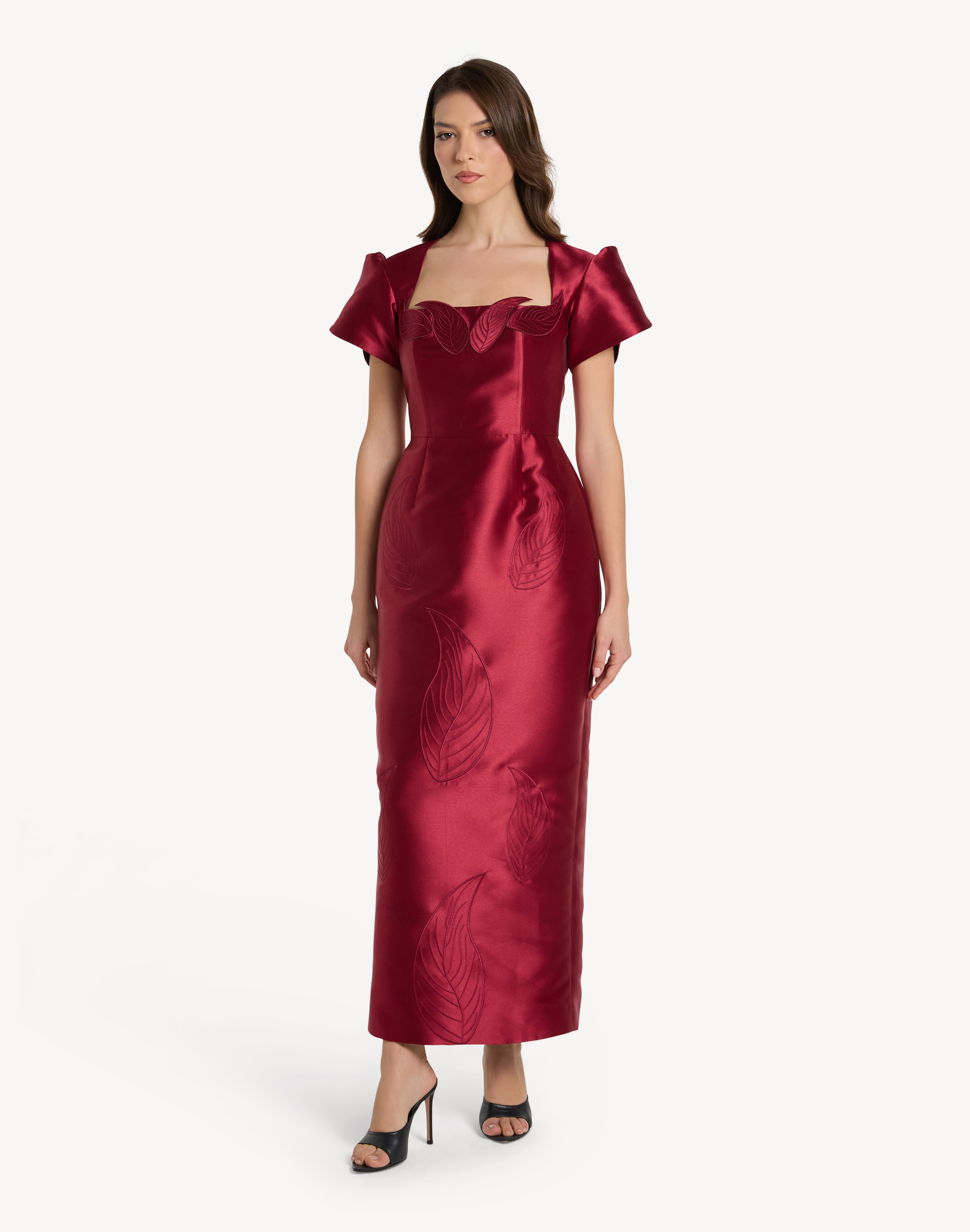 Magnific Leaf Appliqué Dress