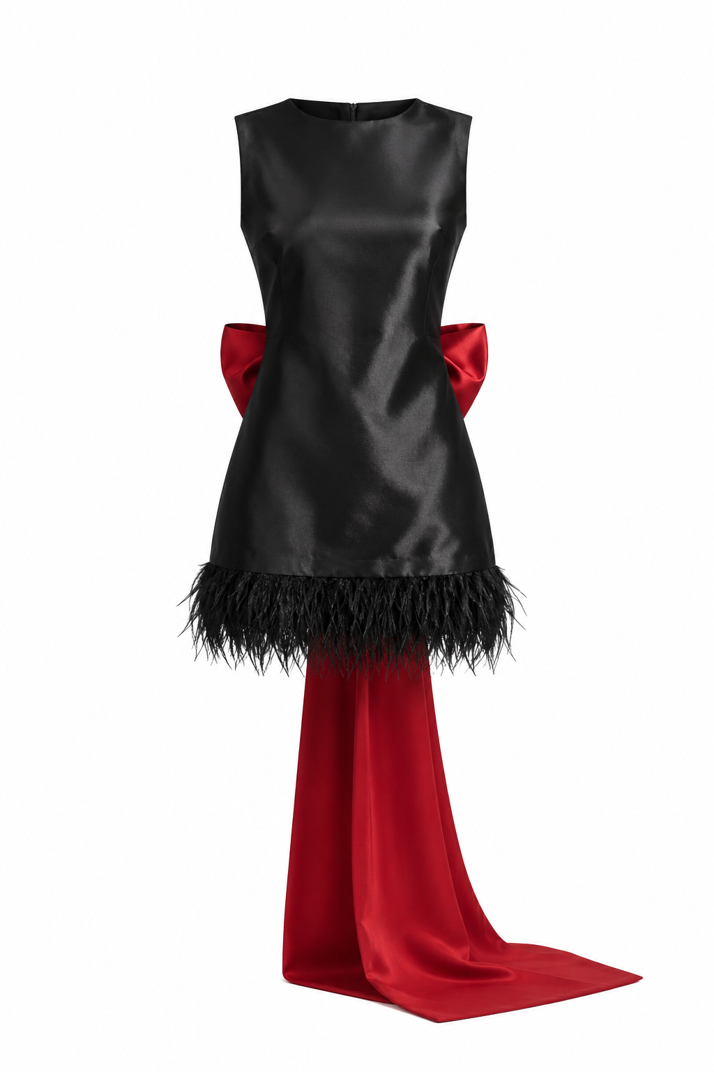 Oversized Bow Backless Mini Dress