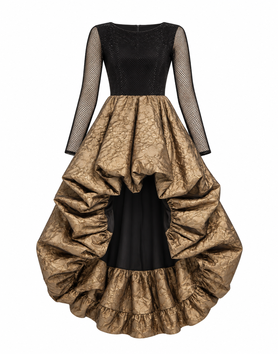 Bouffant Crystal Embellished High Low Dress