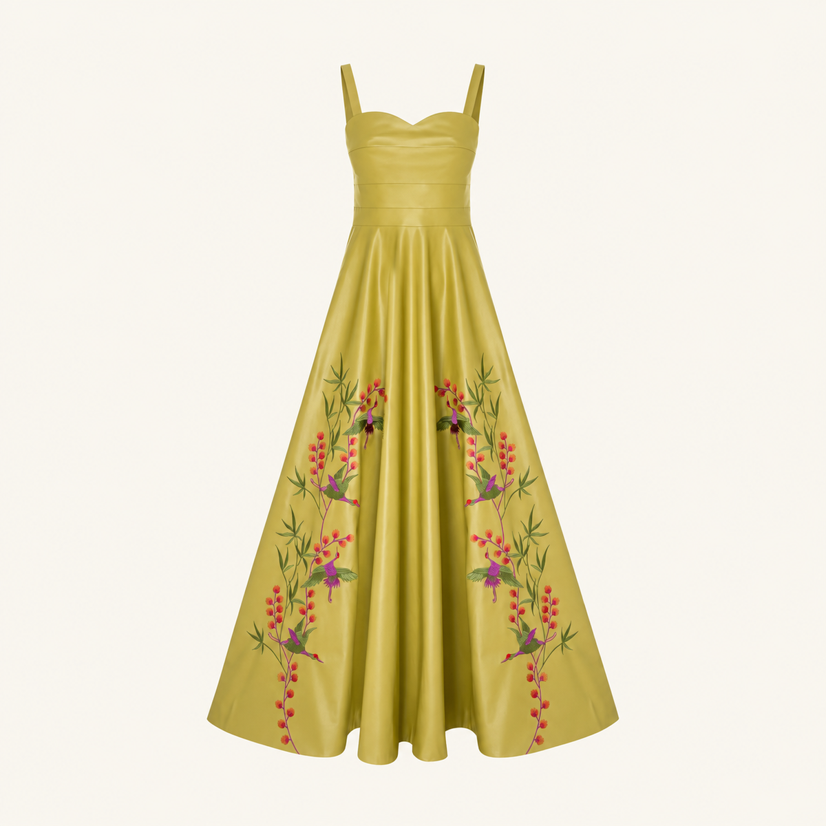 Faux Leather Sweetheart Maxi Dress