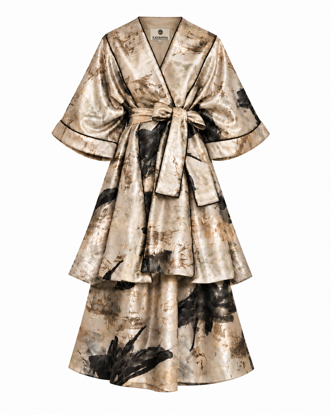 Kimono Bouffant Silk Short Kaftan