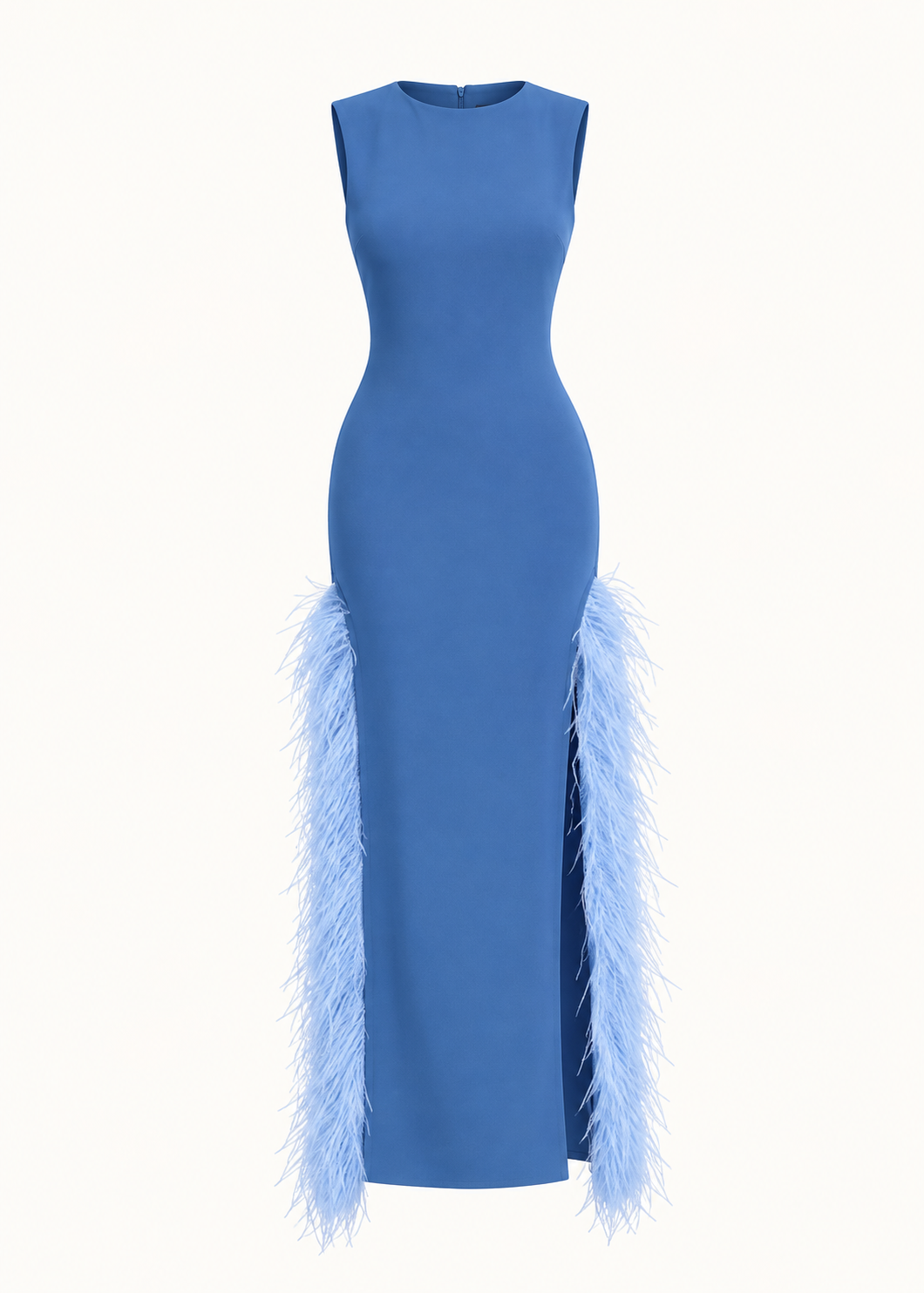 Feather-trimmed Jewel Dress