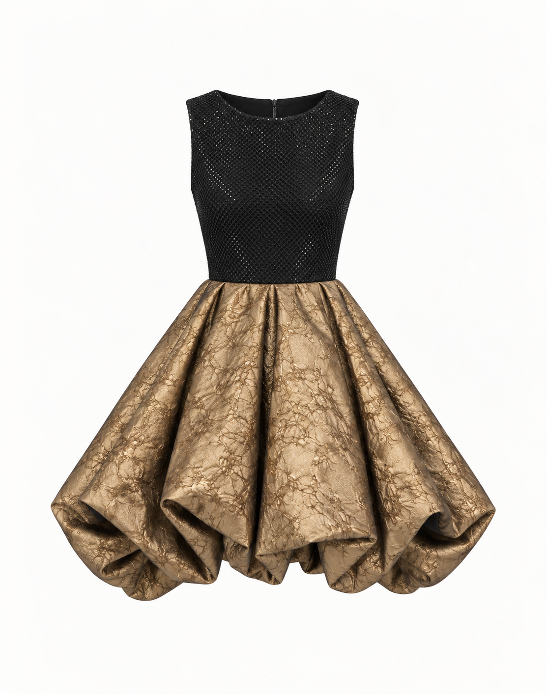 Bouffant Crystal Embellished Mini Dress