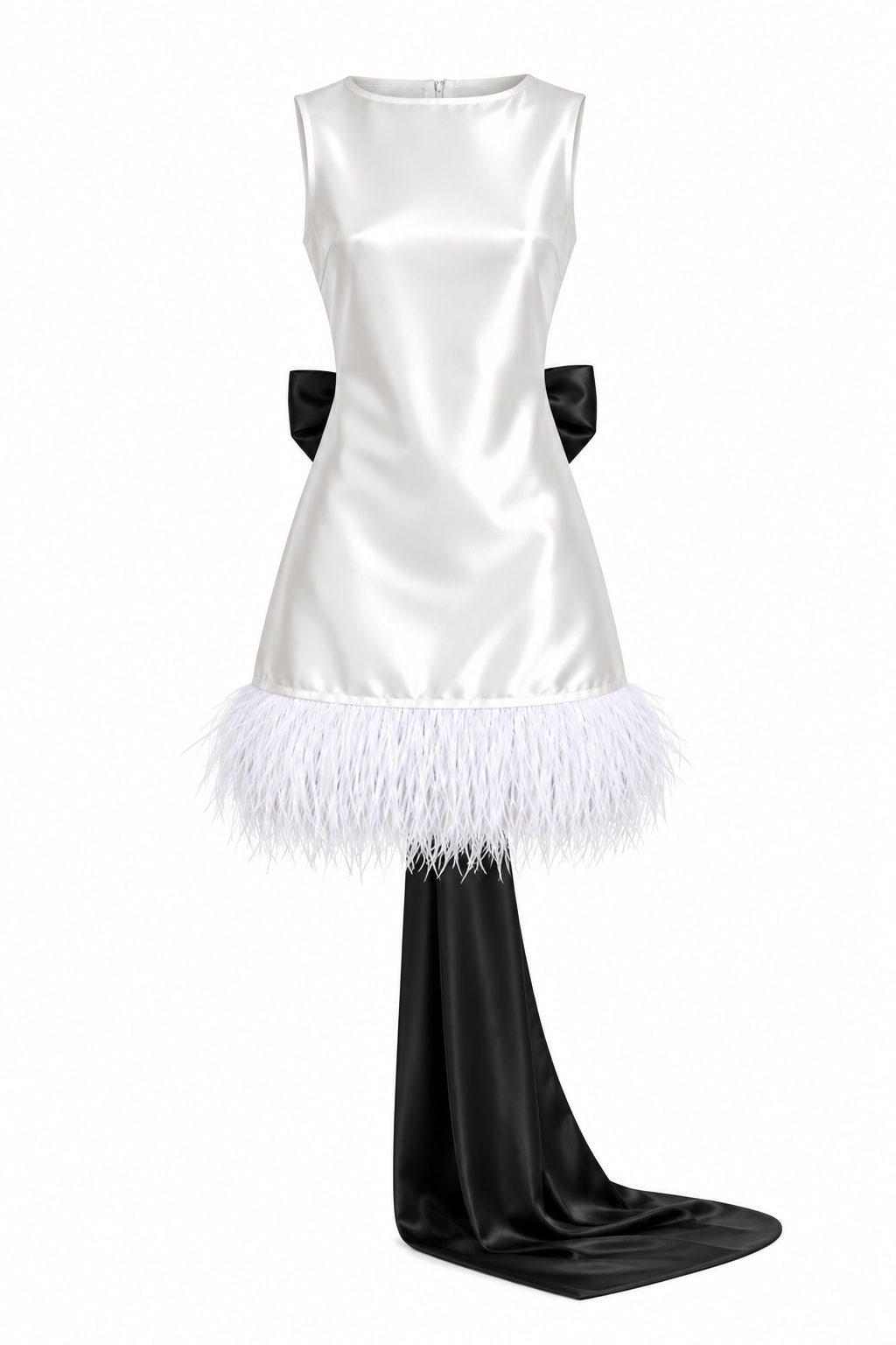 Oversized Bow Backless Mini Dress