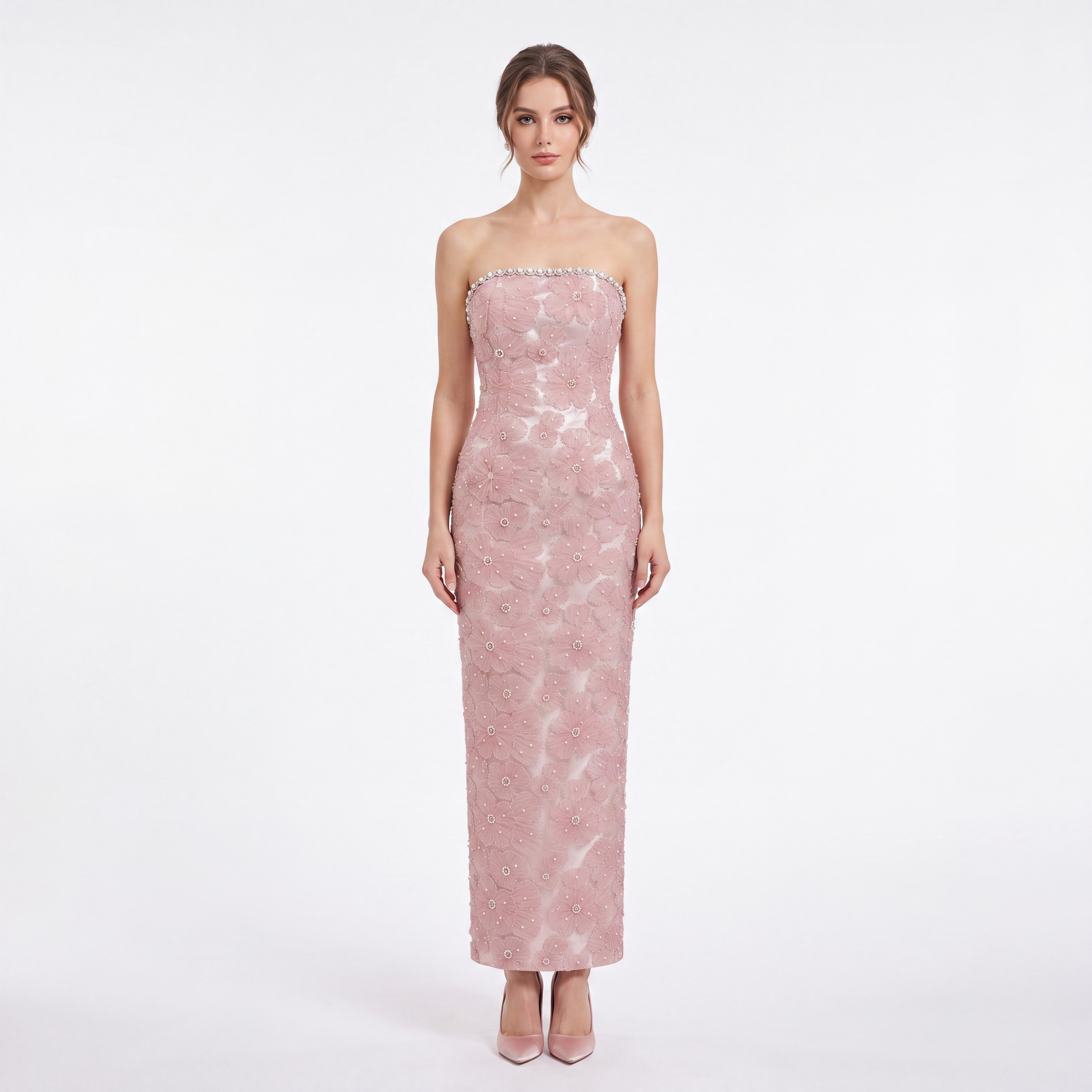 Pearl Bloom Pencil Cocktail Dress