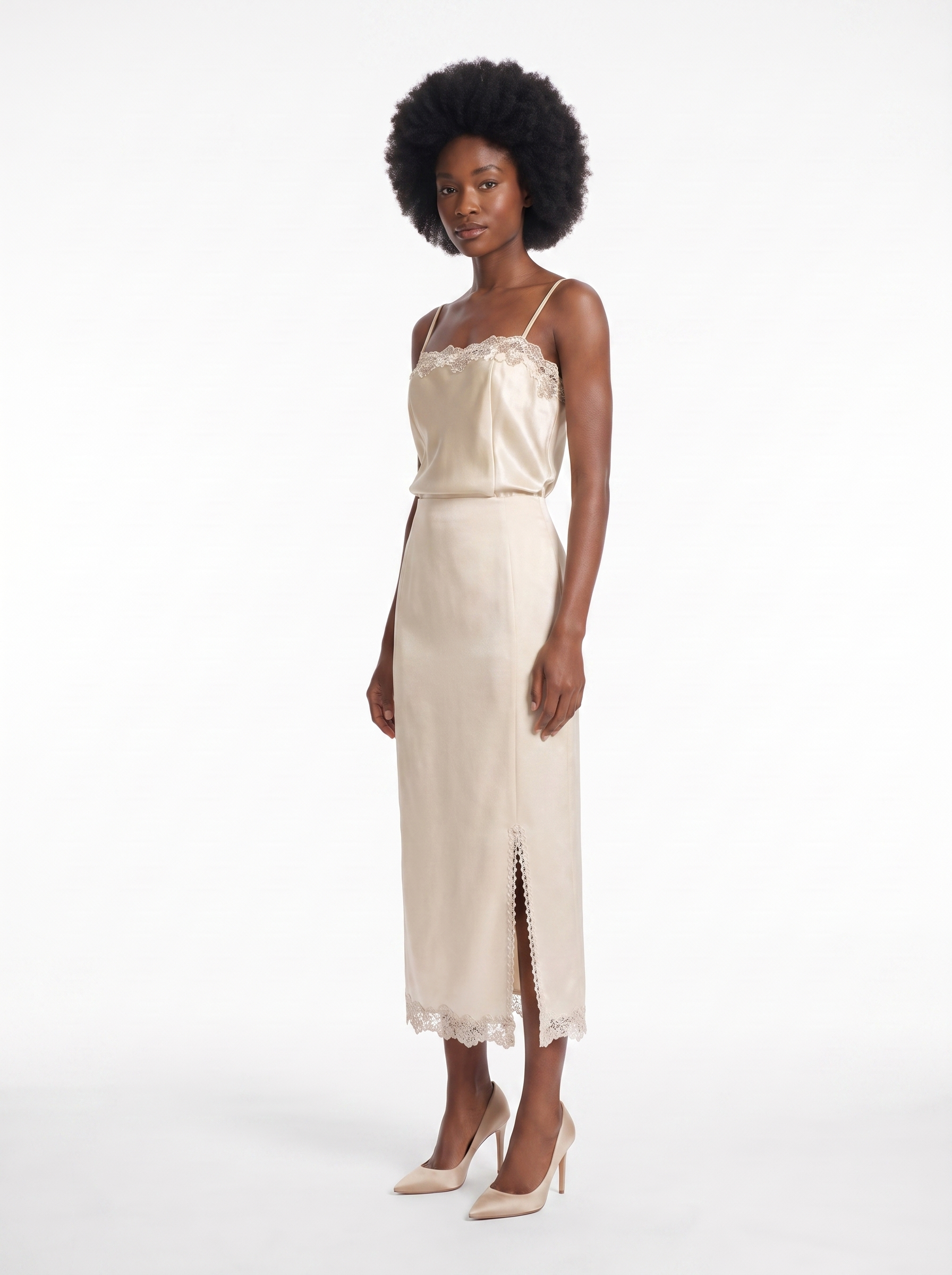 Tailored Fleurs Lace Pencil Skirt
