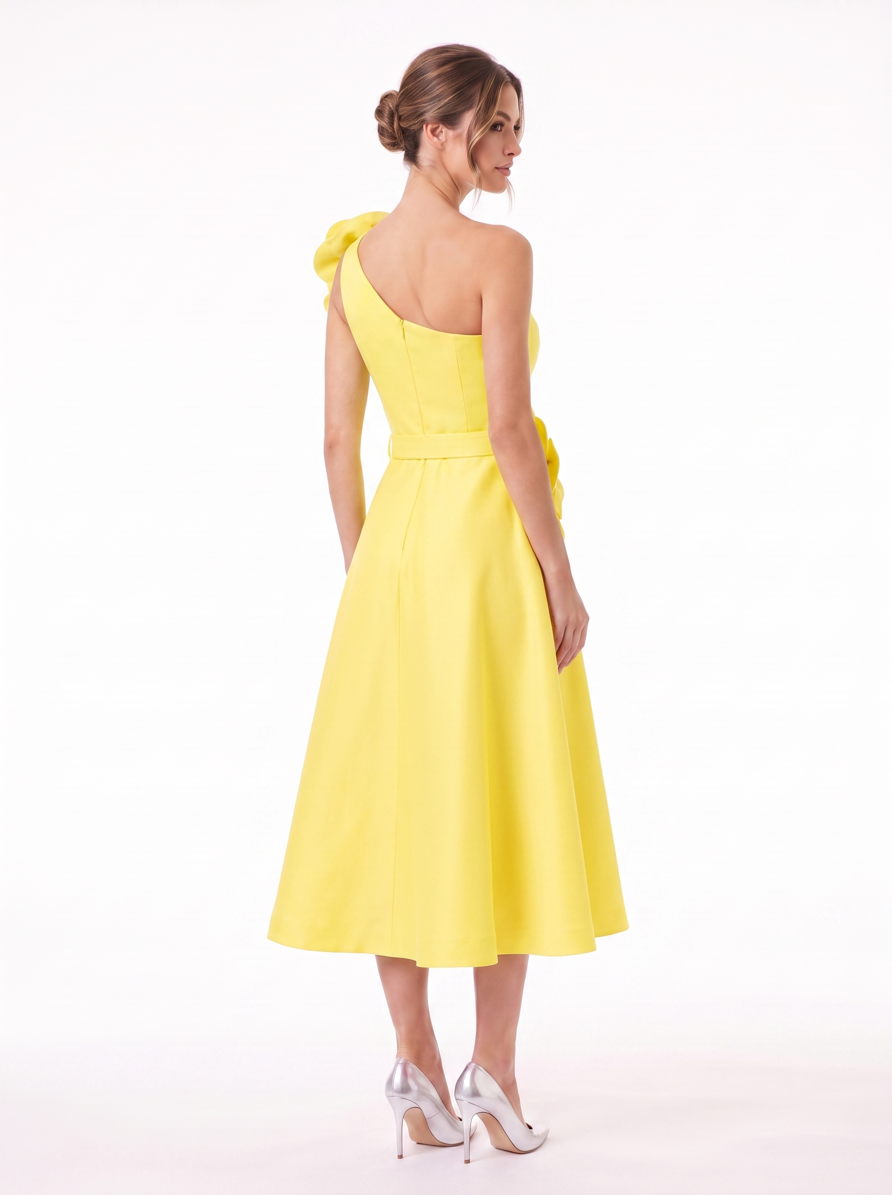 Trio Fleur Appliqué Mini Cocktail Dress