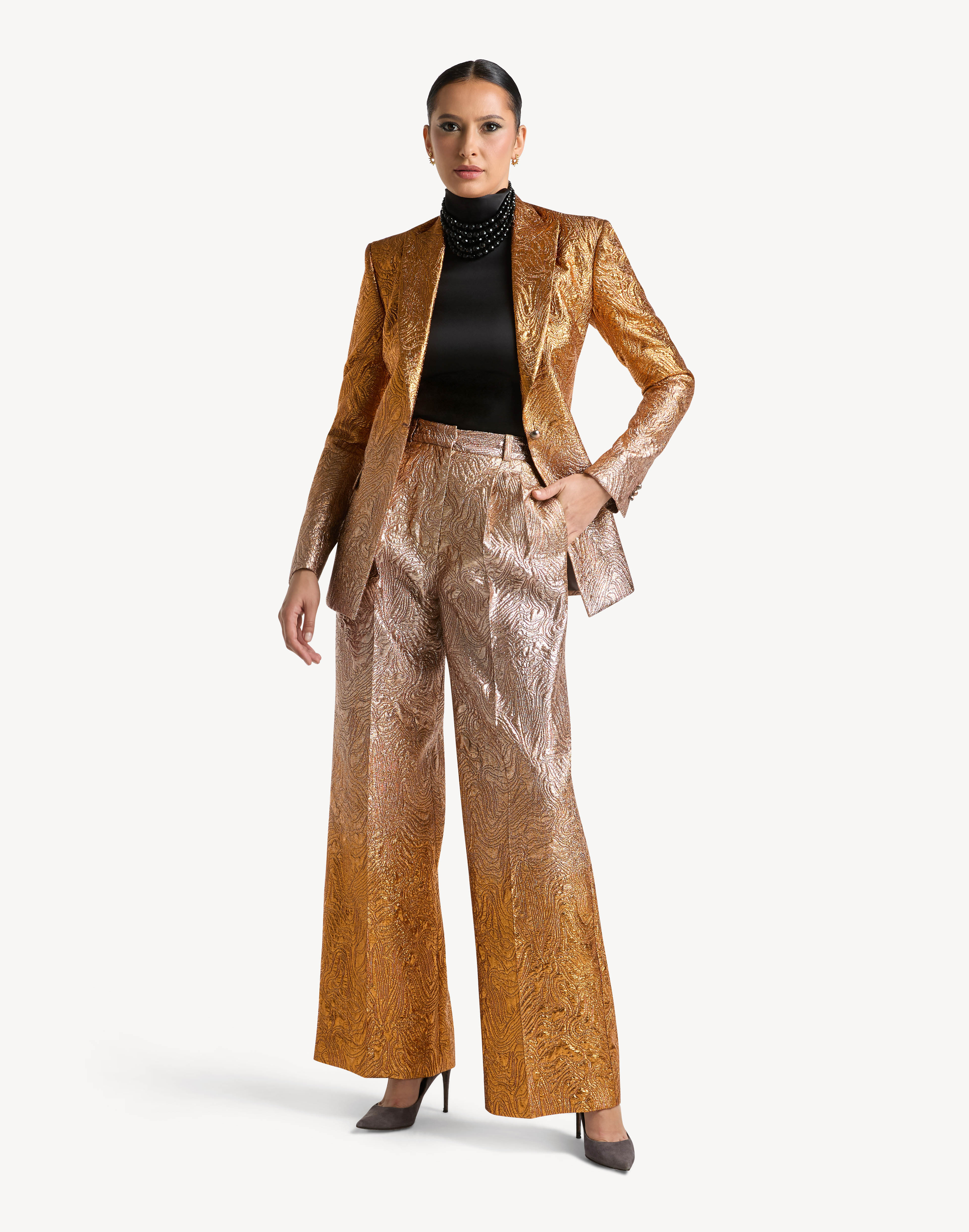 Brocade tailored jacket