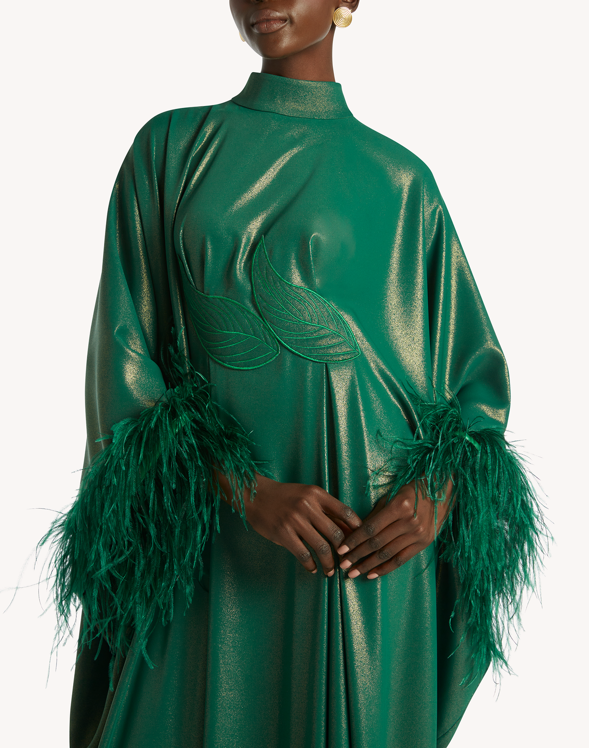 Fatma Feather-Trimmed Kaftan