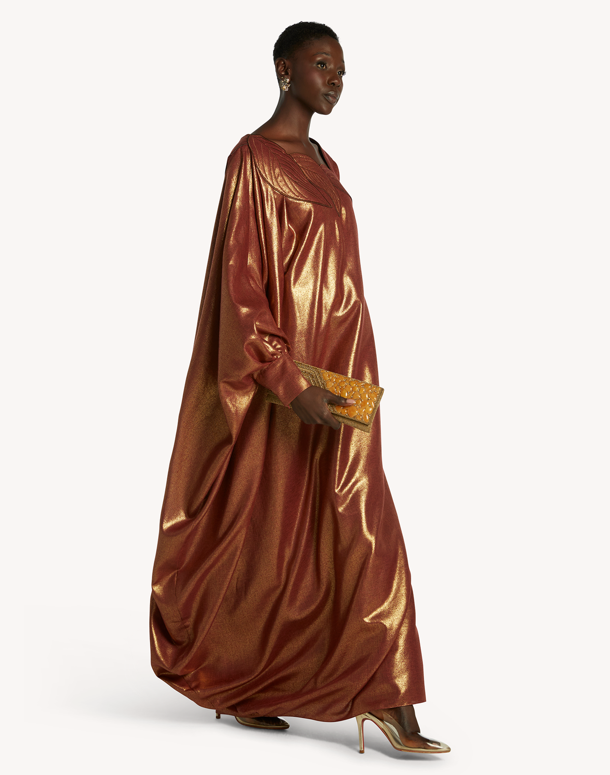 Sofia Leaf Appliqué Kaftan