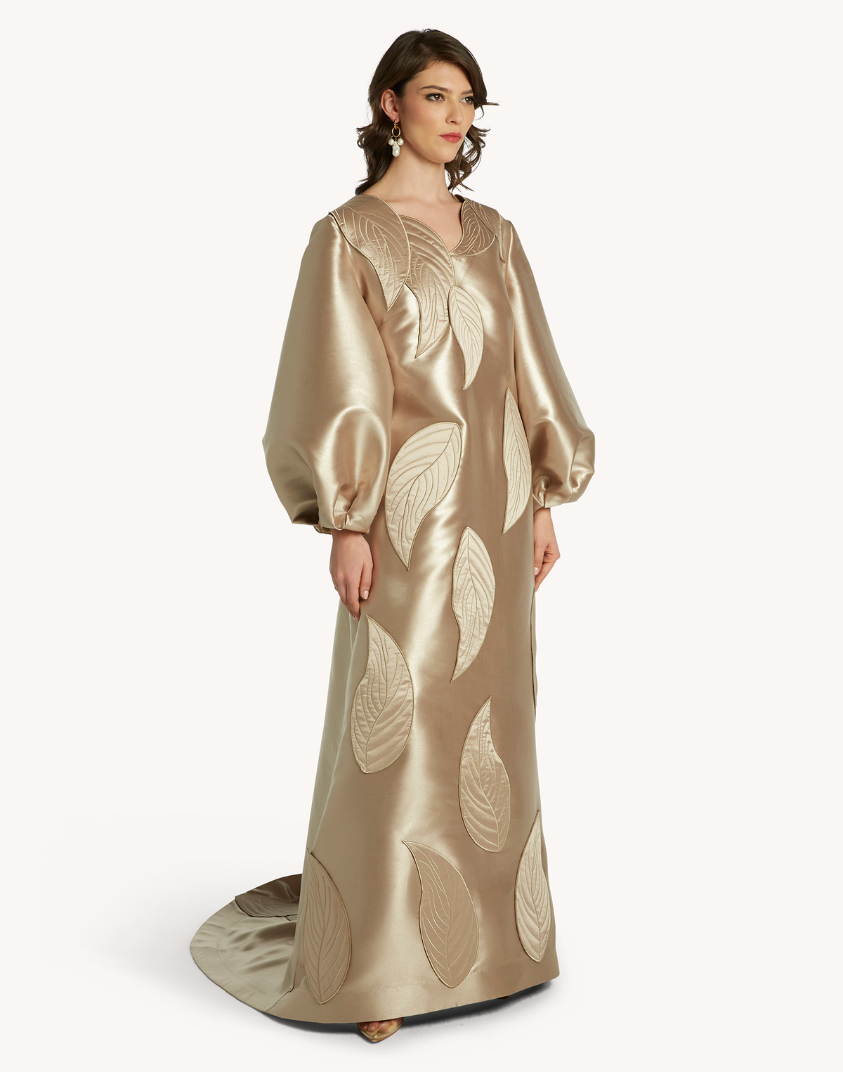 Sheba Leaf Appliqué Gown