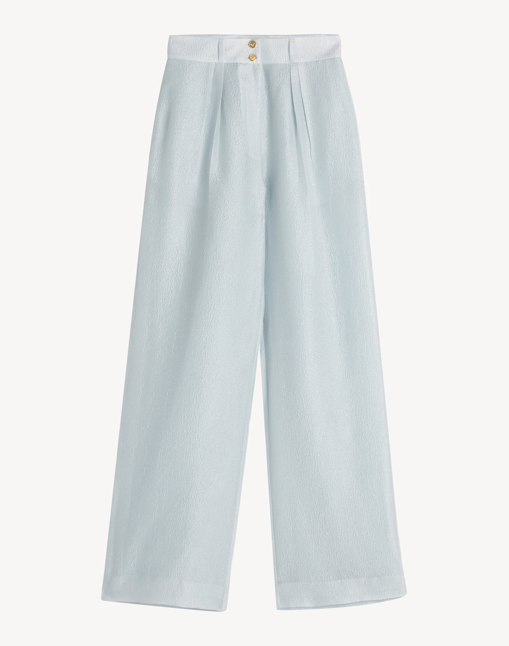 Silk Brocade High-Waisted Trousers