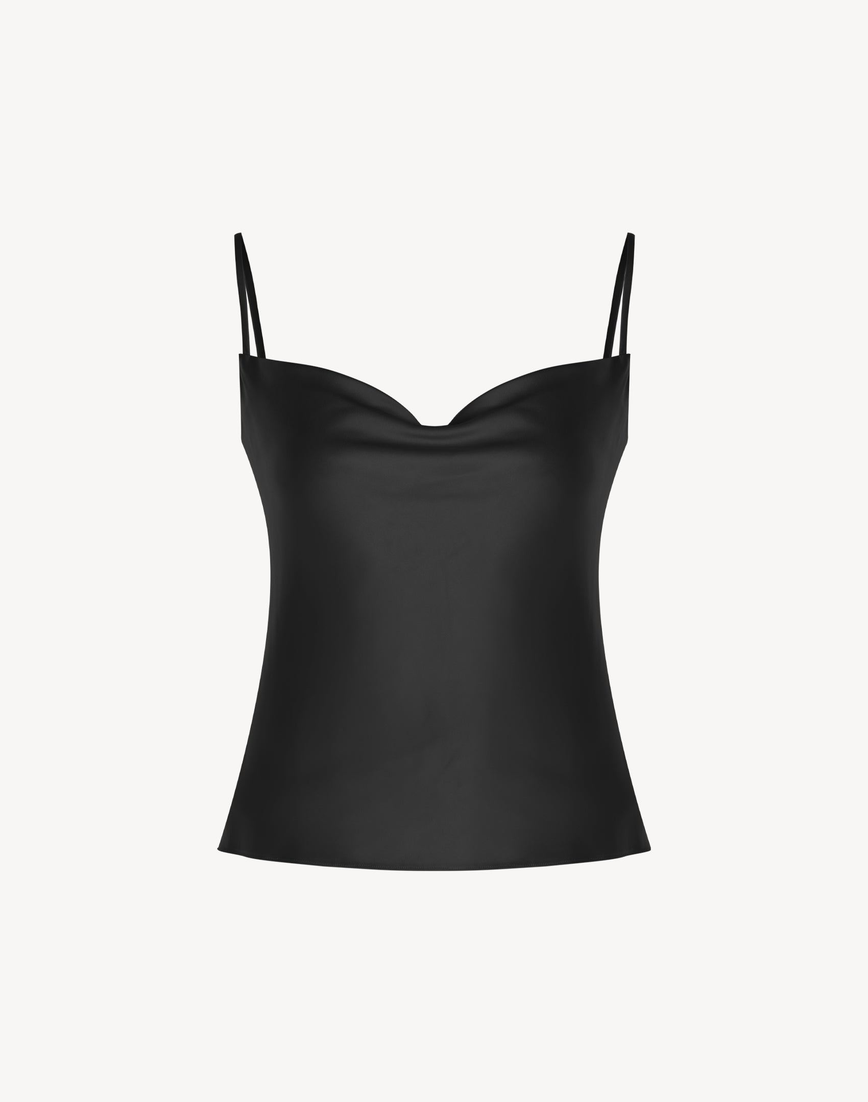 Essentials - Satin Cowl-Neck Top