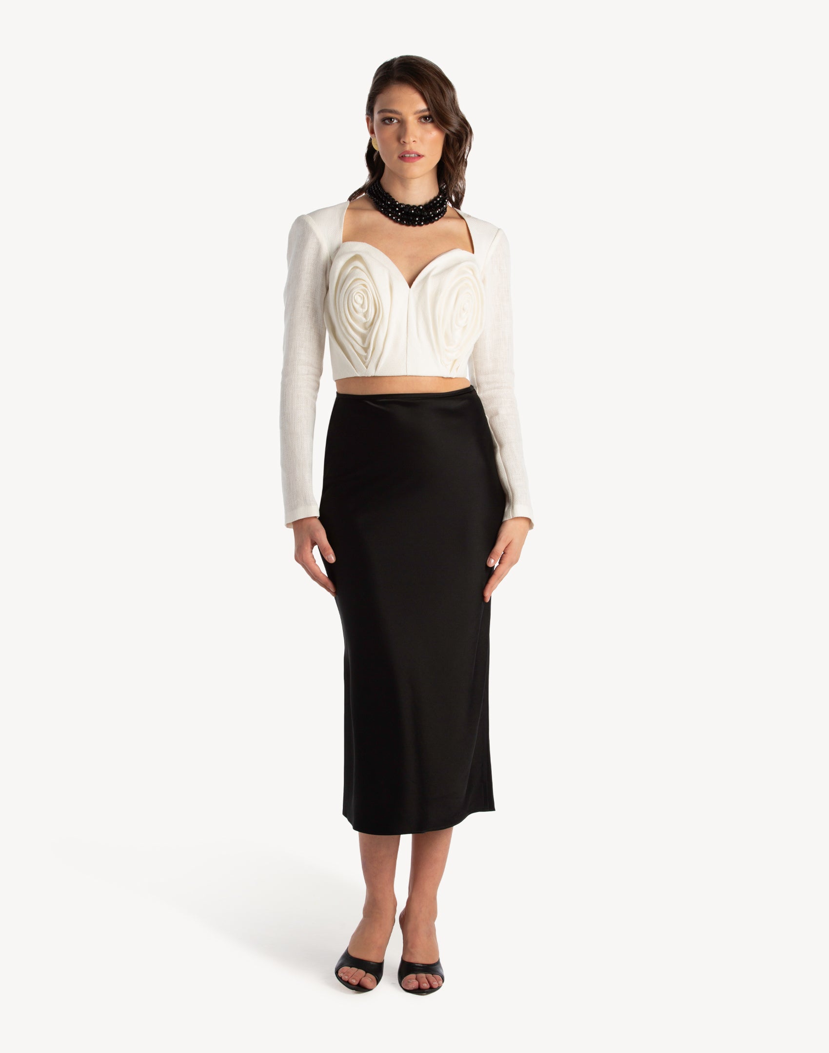 Linen Draped Sleeve Shirt Jacket