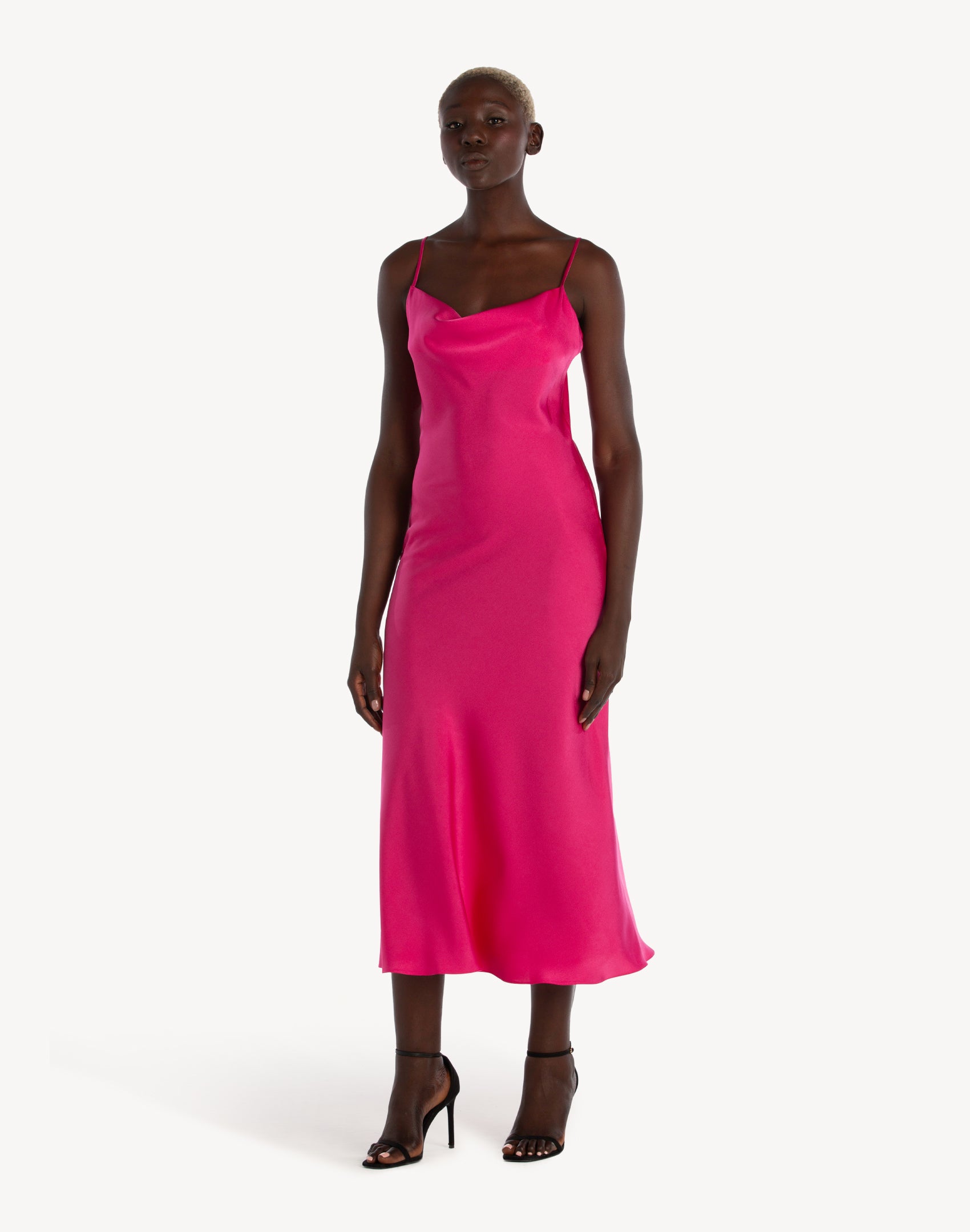 Essential Satin Cowl-Neck Slip Dress