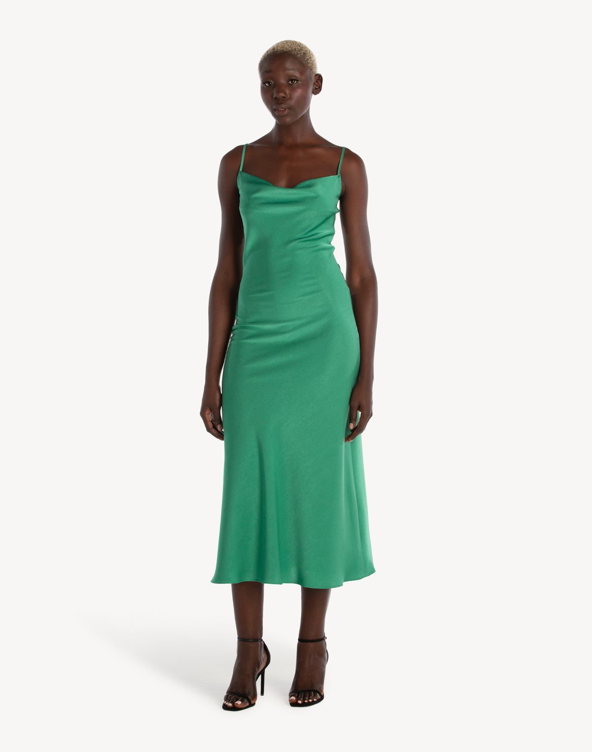 Essential Satin Cowl-Neck Slip Dress