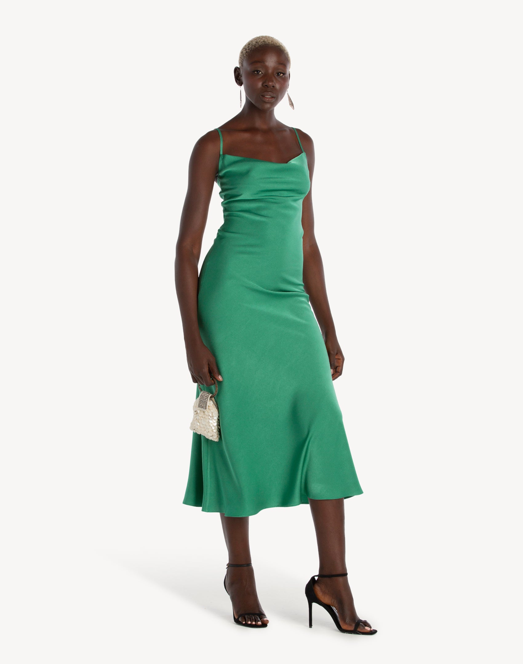 Essential Satin Cowl-Neck Slip Dress