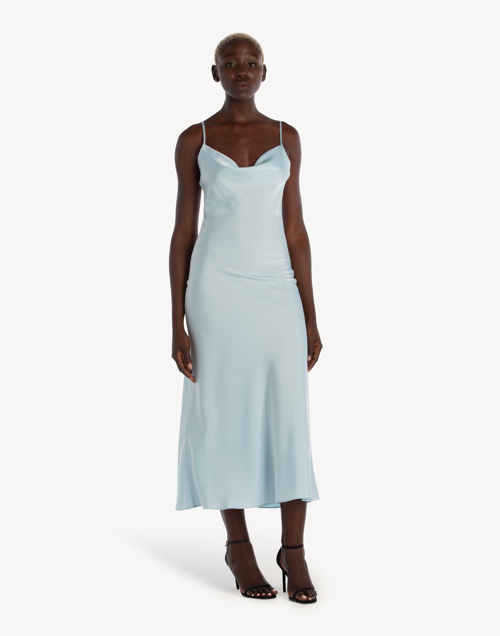 Essential Satin Cowl-Neck Slip Dress