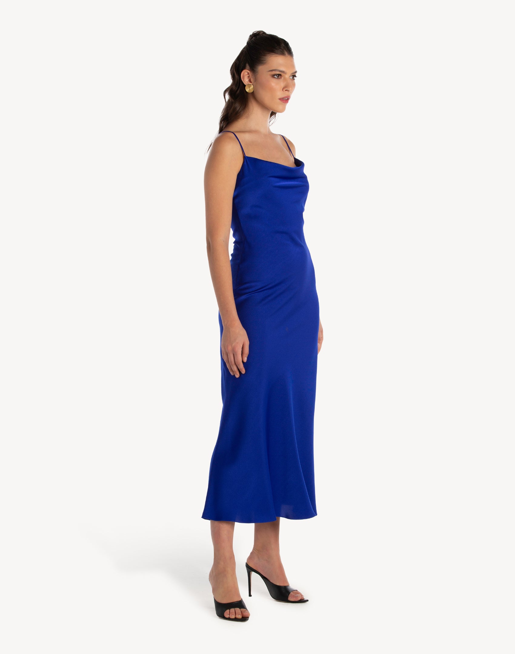 Essential Satin Cowl-Neck Slip Dress