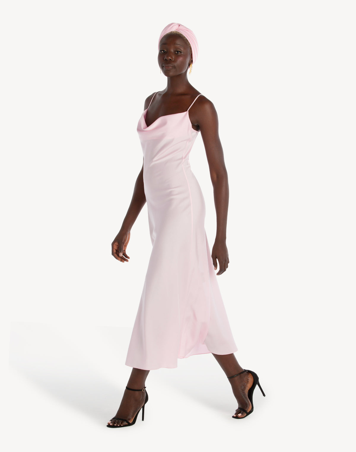 Essential Satin Cowl-Neck Slip Dress