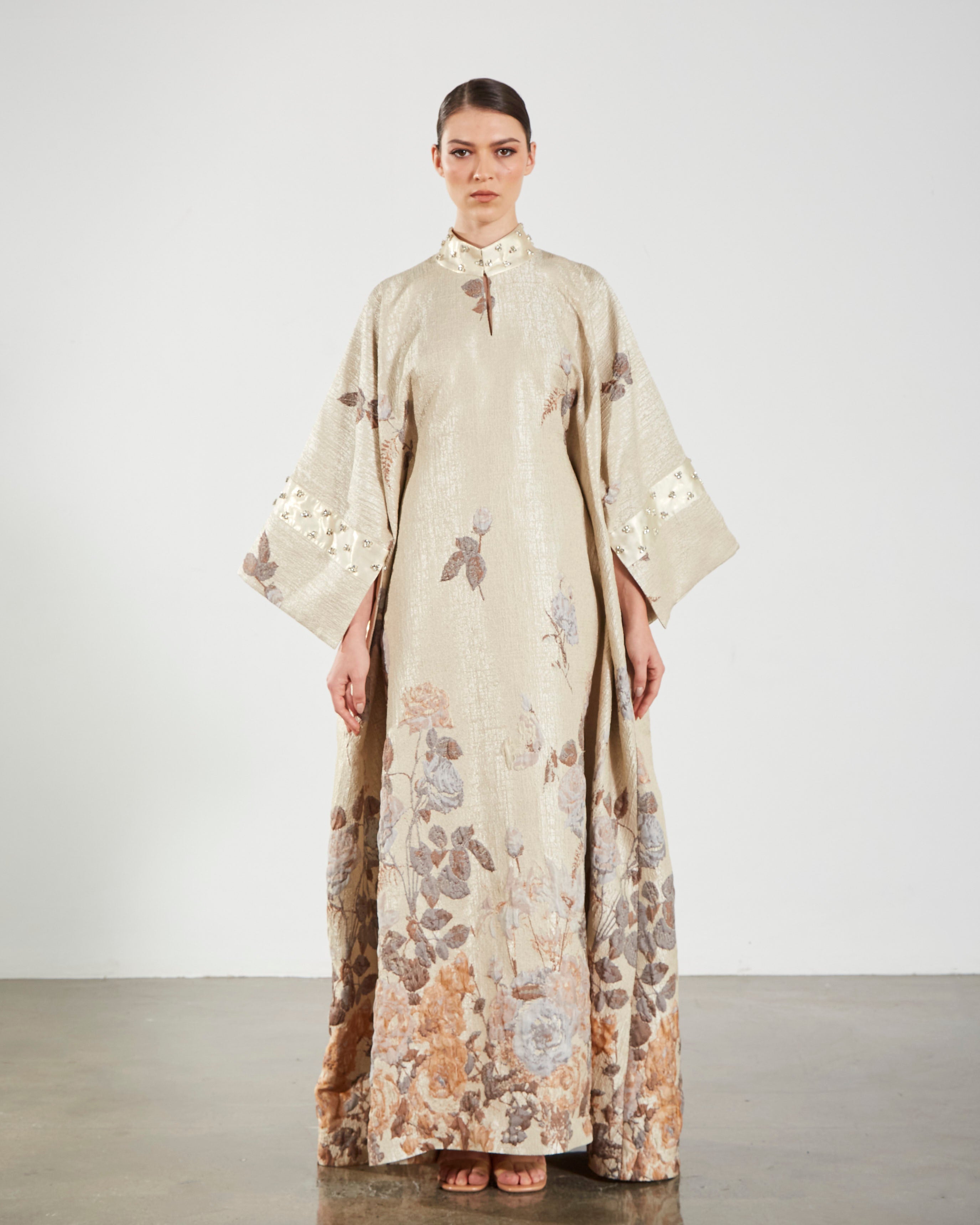Brocade Embellished Rose Kaftan