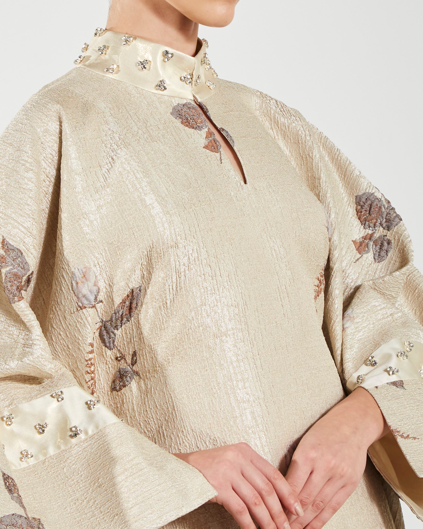 Brocade Embellished Rose Kaftan