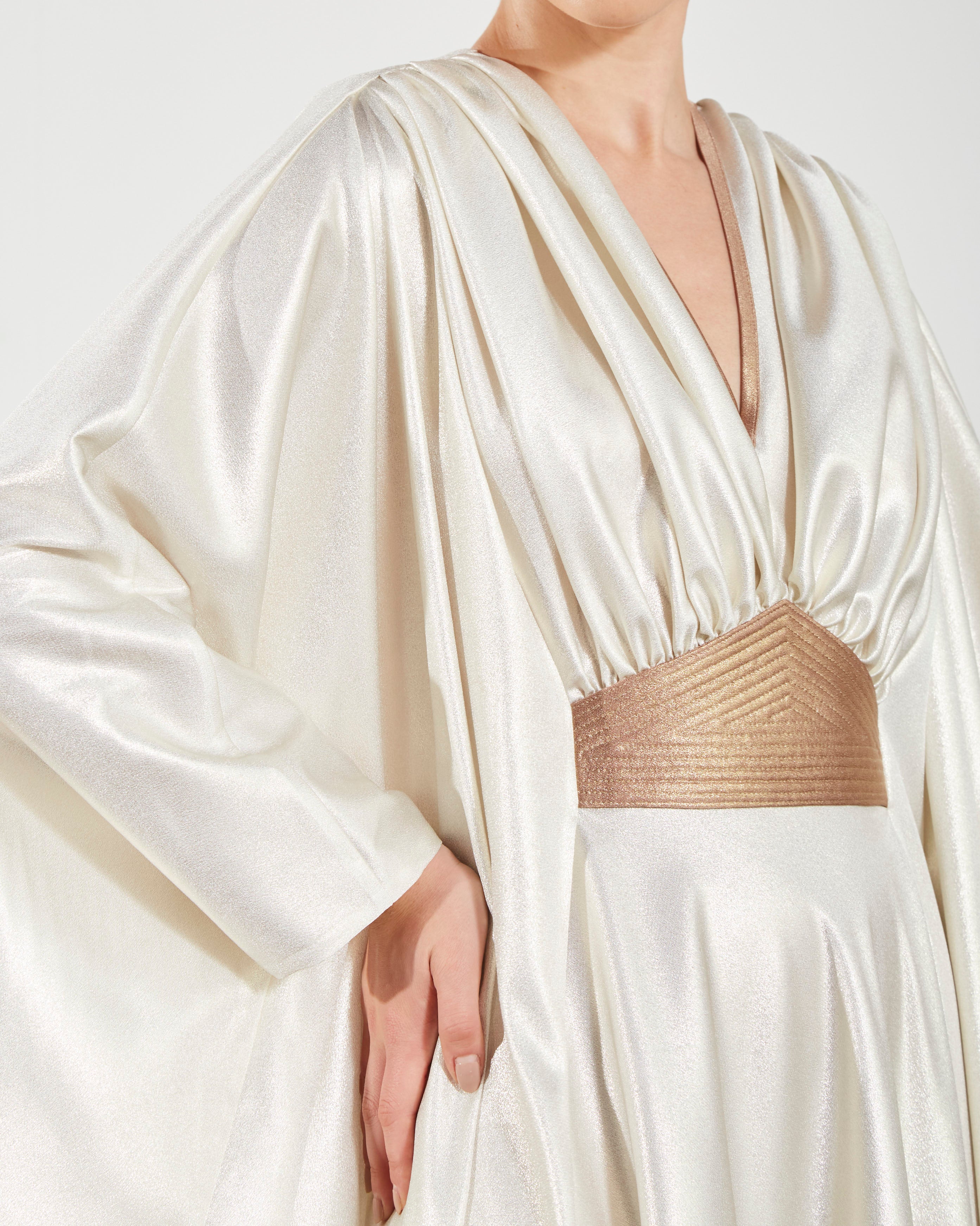 Shimmery Crepe Kaftan - White