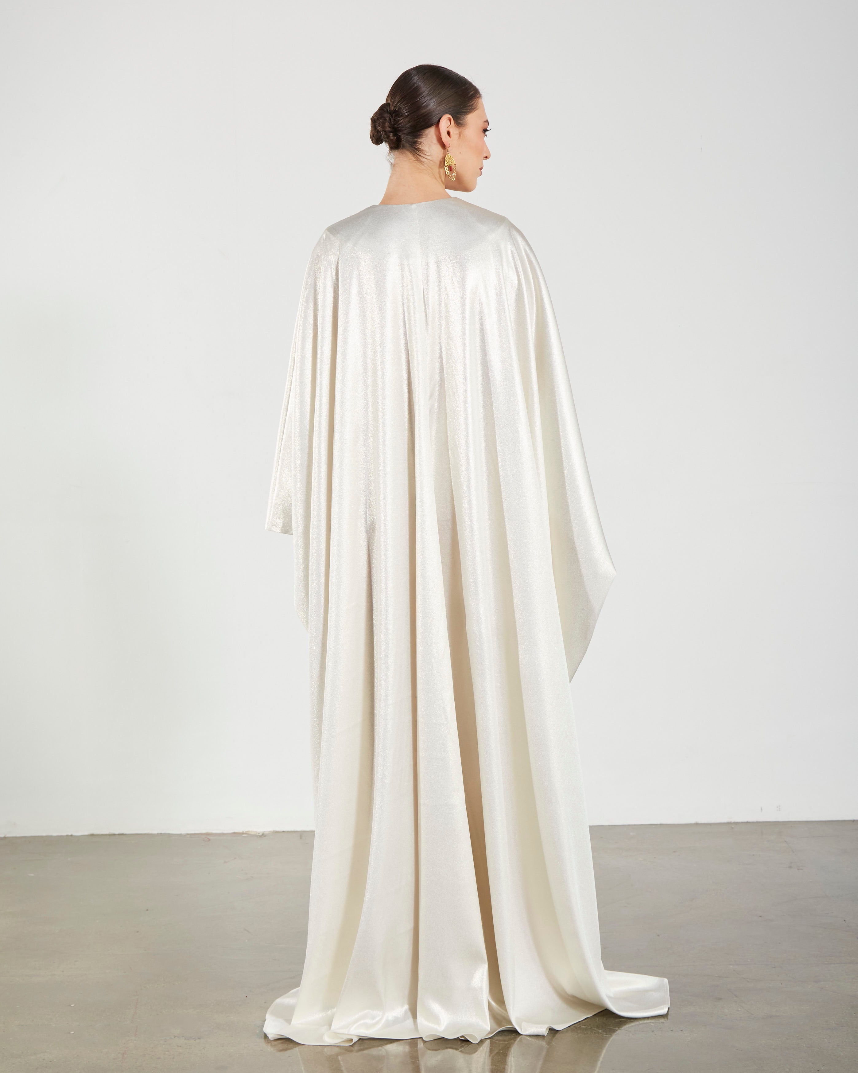 Shimmery Crepe Kaftan - White