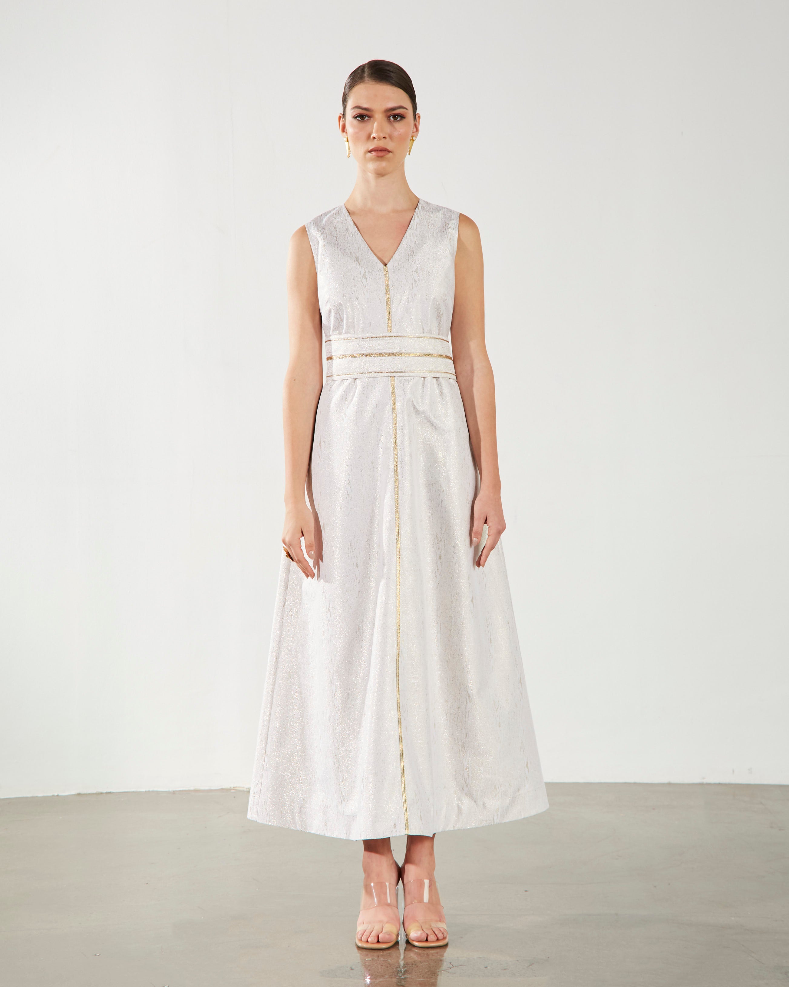 Sophia A-line Shimmery Midi Dress