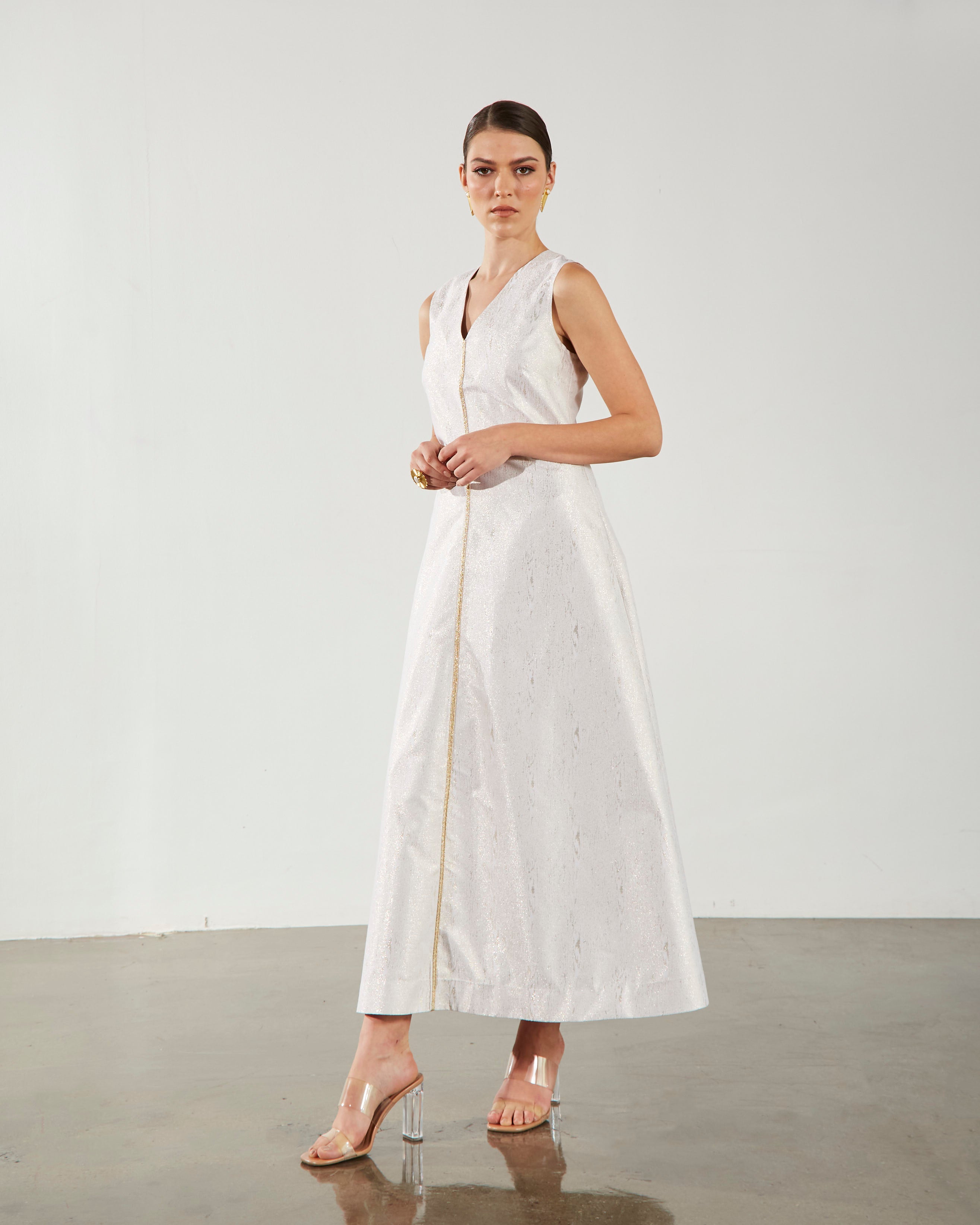 Sophia A-line Shimmery Midi Dress