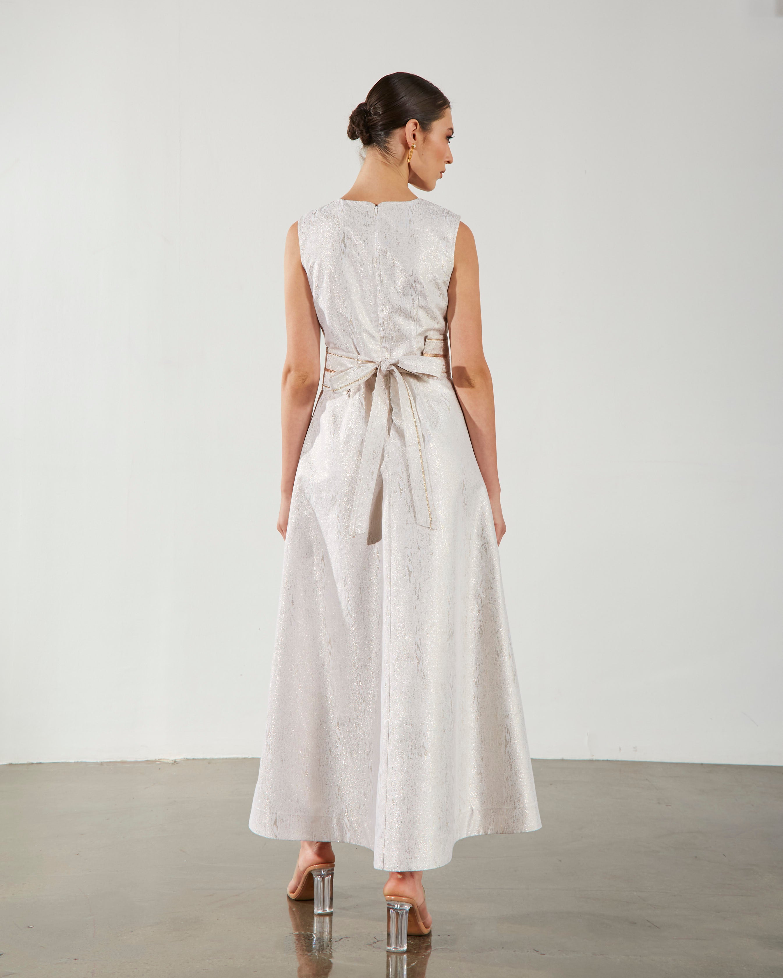 Sophia A-line Shimmery Midi Dress