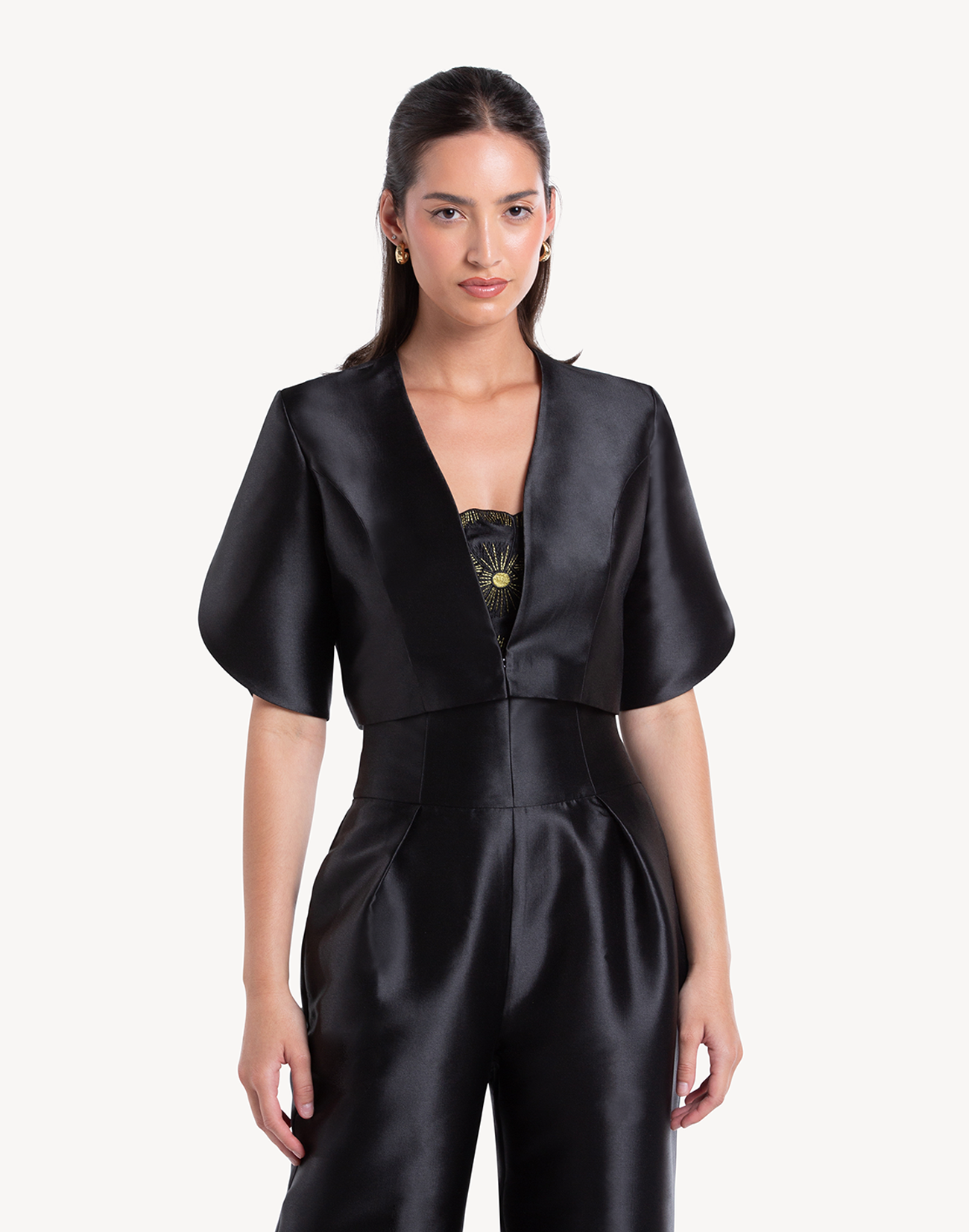 Ivy Wrapped Sleeve Cropped Jacket